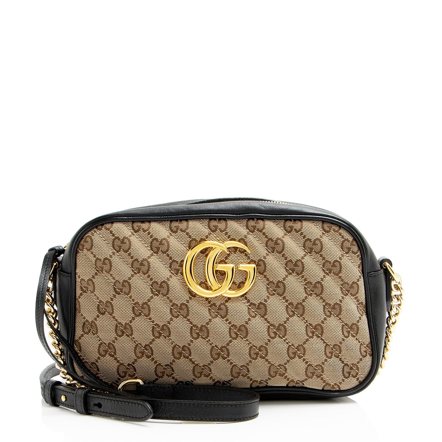 Gucci GG Marmont Matelasse Leather Canvas Black Crossbody Bag