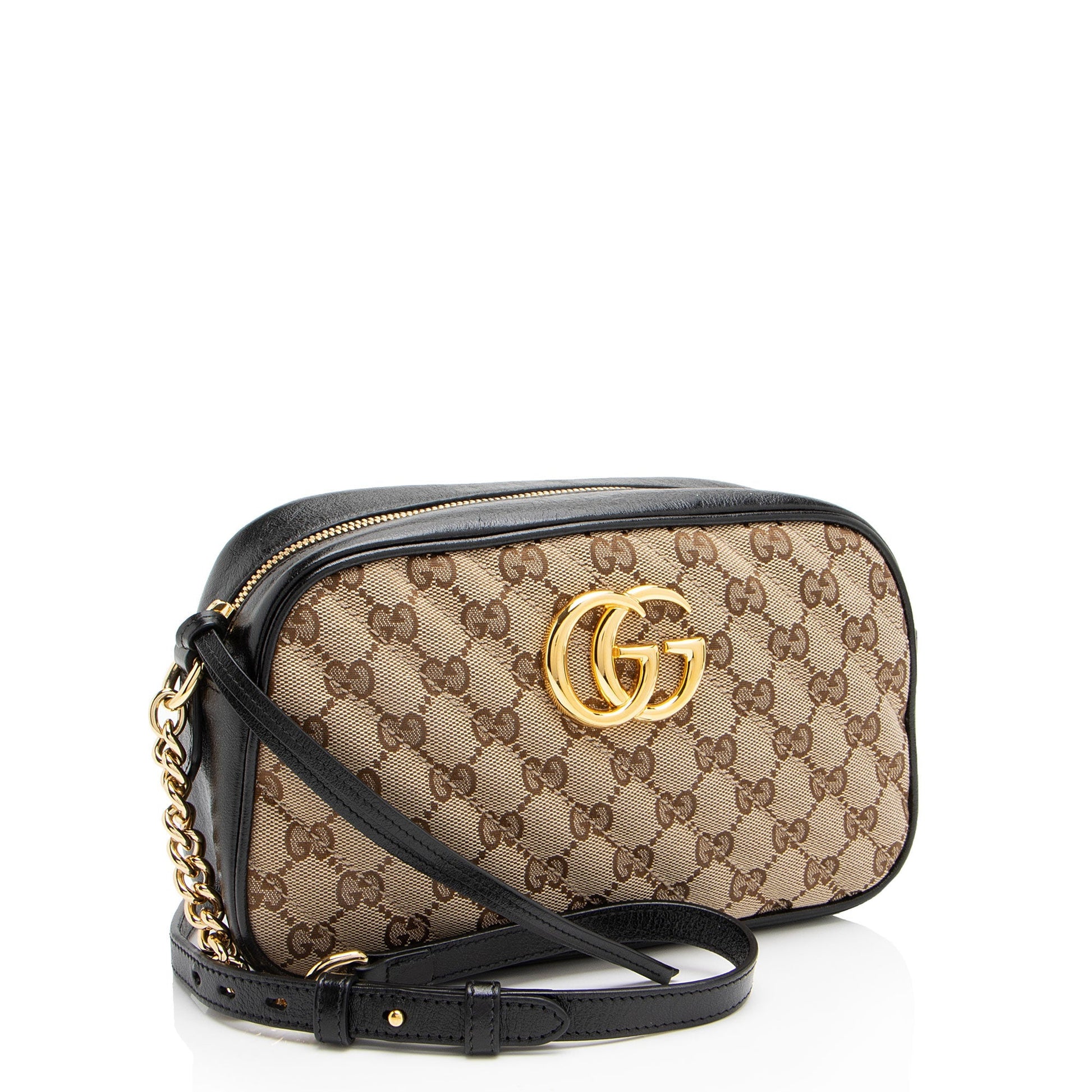 Gucci GG Marmont Camera Matelasse Leather Canvas Black Crossbody Bag Bag 2