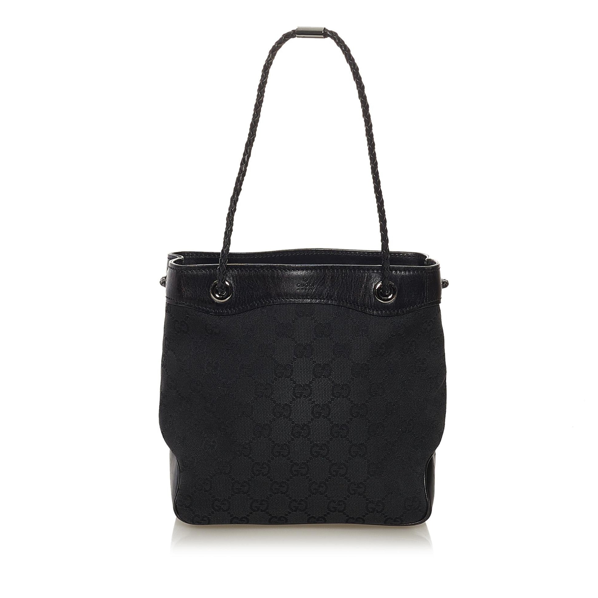 Gucci GG Gifford SHG-3xGF9s Canvas Calf Black Tote Bag