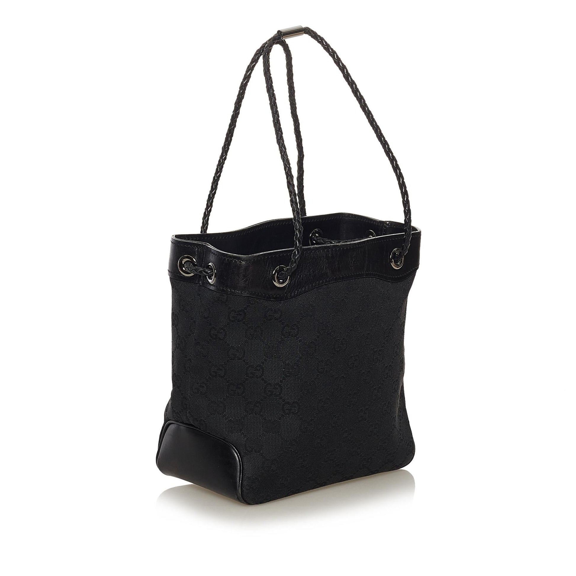 Gucci GG Gifford SHG-3xGF9s Canvas Calf Black Tote Bag