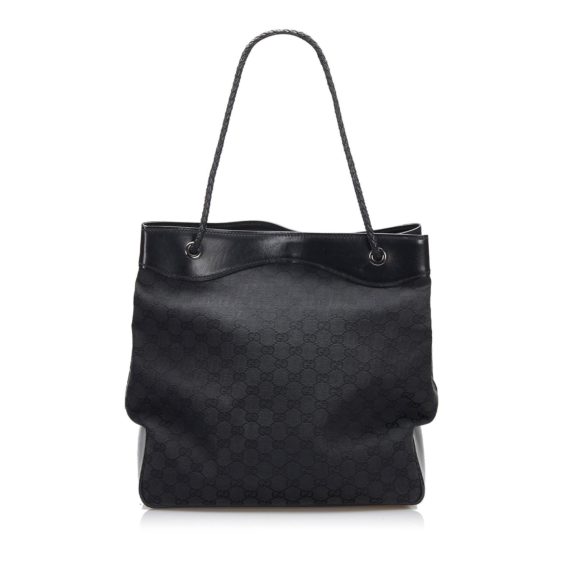 Gucci GG Gifford SHG-jZnCv0 Canvas Calf Black Tote Bag