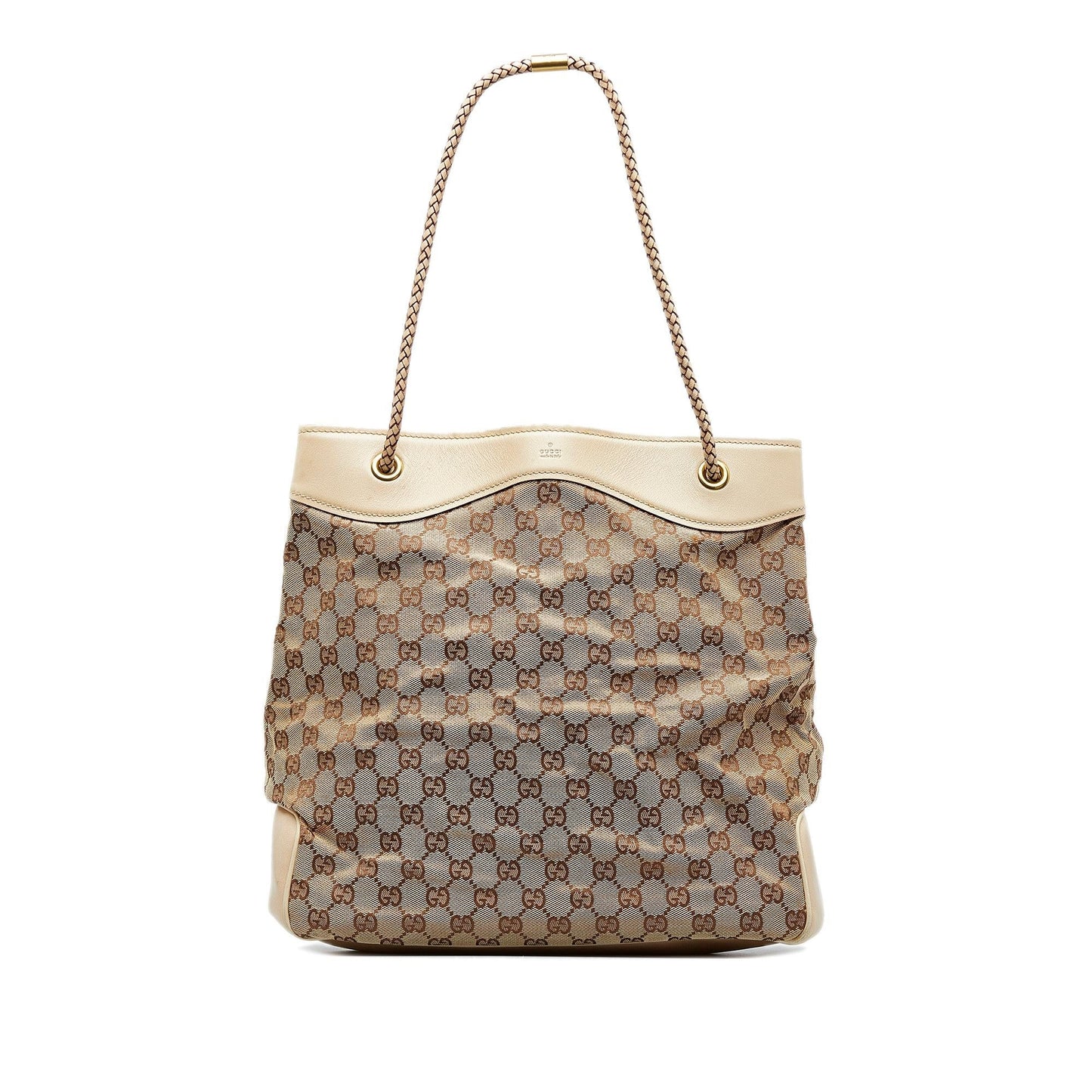 Gucci GG Gifford SHG-2v9wsW Canvas Calf White Brown Tote Bag