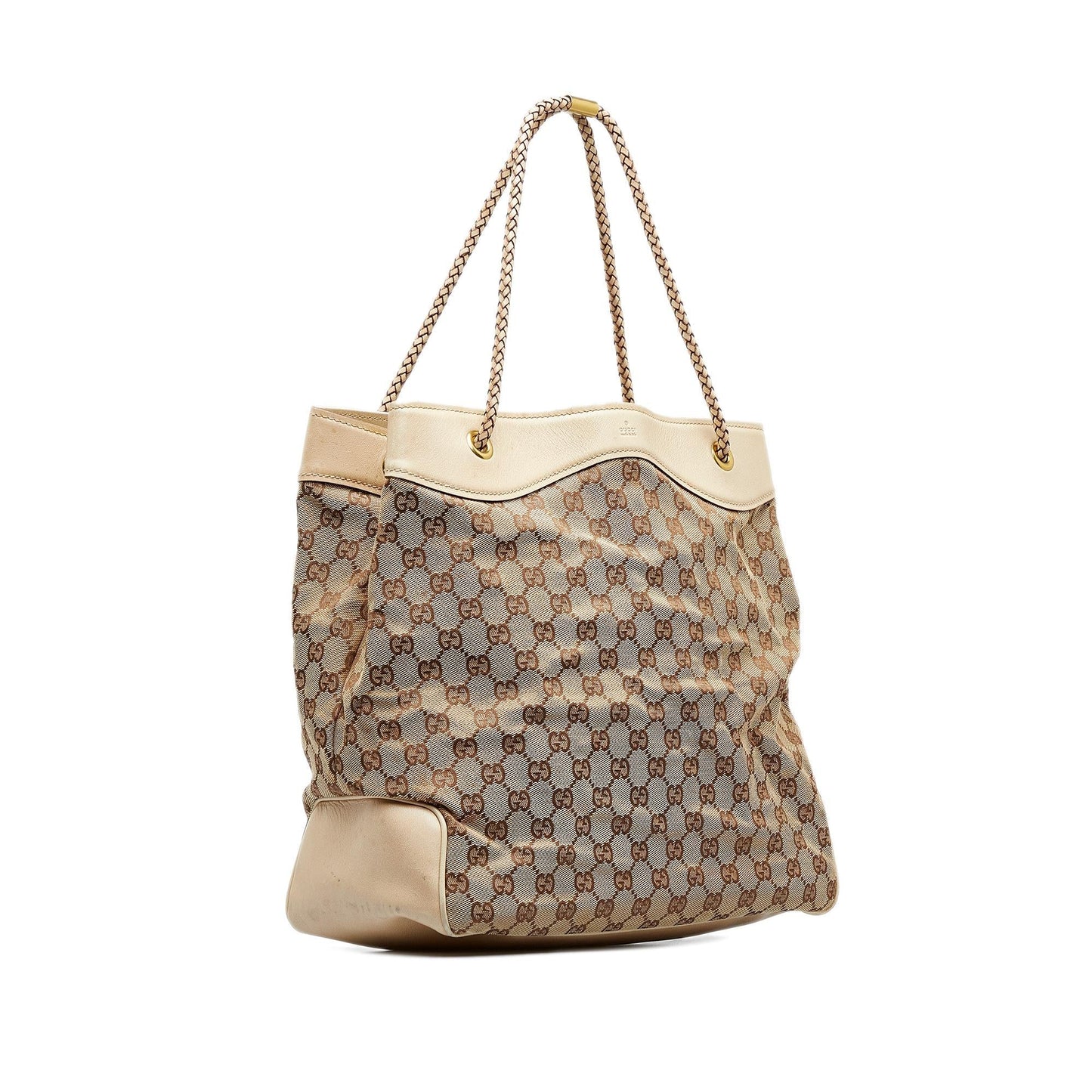Gucci GG Gifford SHG-2v9wsW Canvas Calf White Brown Tote Bag