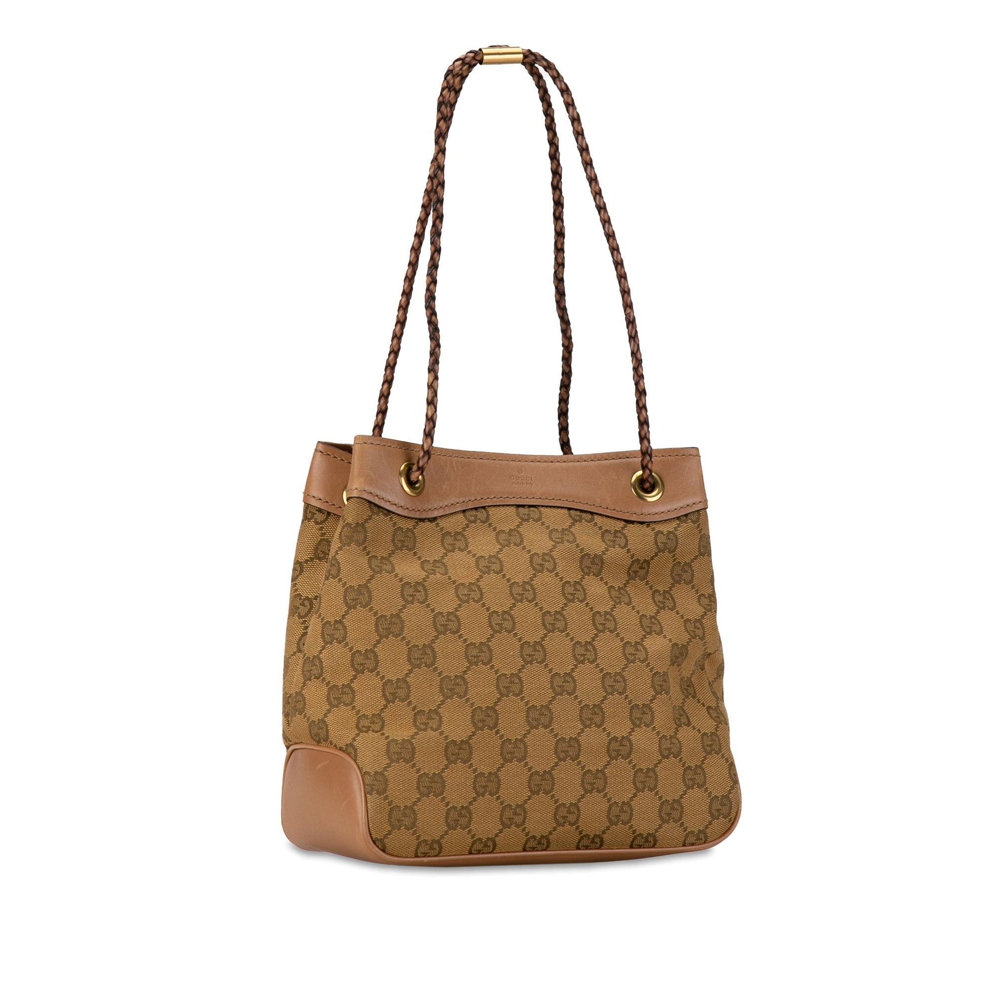 Gucci GG Gifford SHG-gXh9Pv Canvas Calf Brown Tote Bag