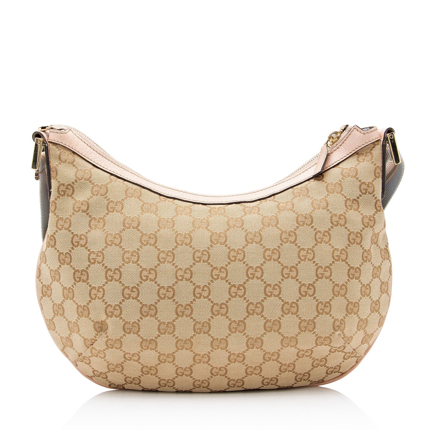 Gucci GG Half Moon Messenger SHF-3lgdQ3 Leather Canvas Nylon Beige Shoulder Bag