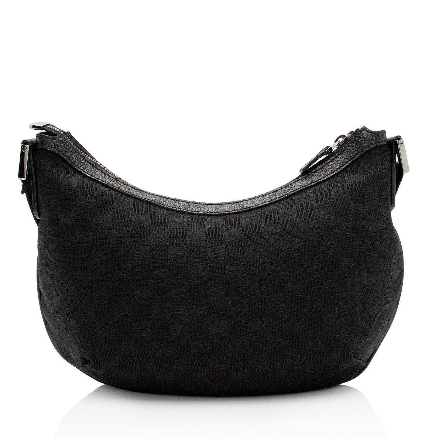 Gucci GG Half Moon Messenger SHF-aTmqfv Leather Canvas Nylon Black Shoulder Bag