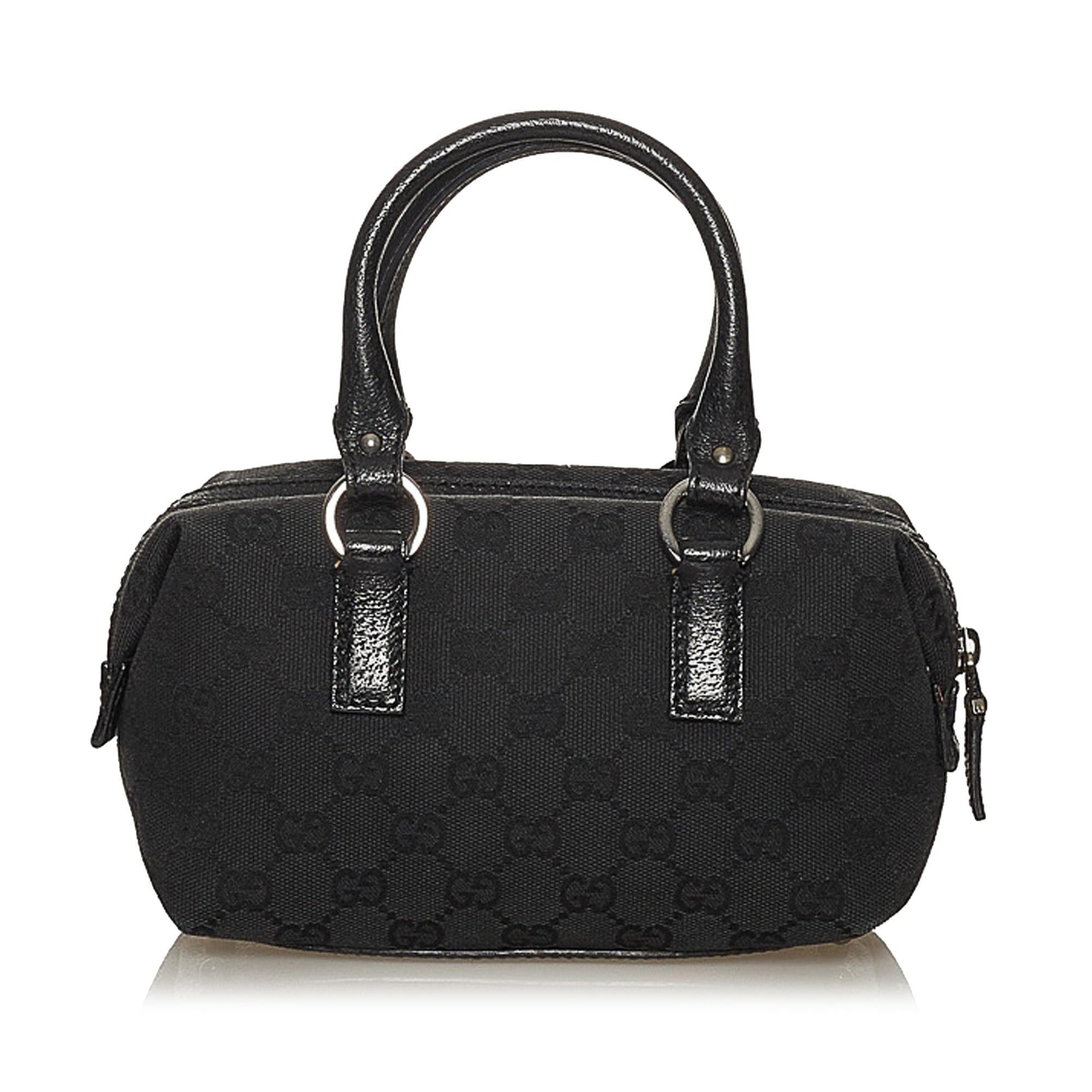 Gucci GG SHG Canvas Black Satchel Bag 3