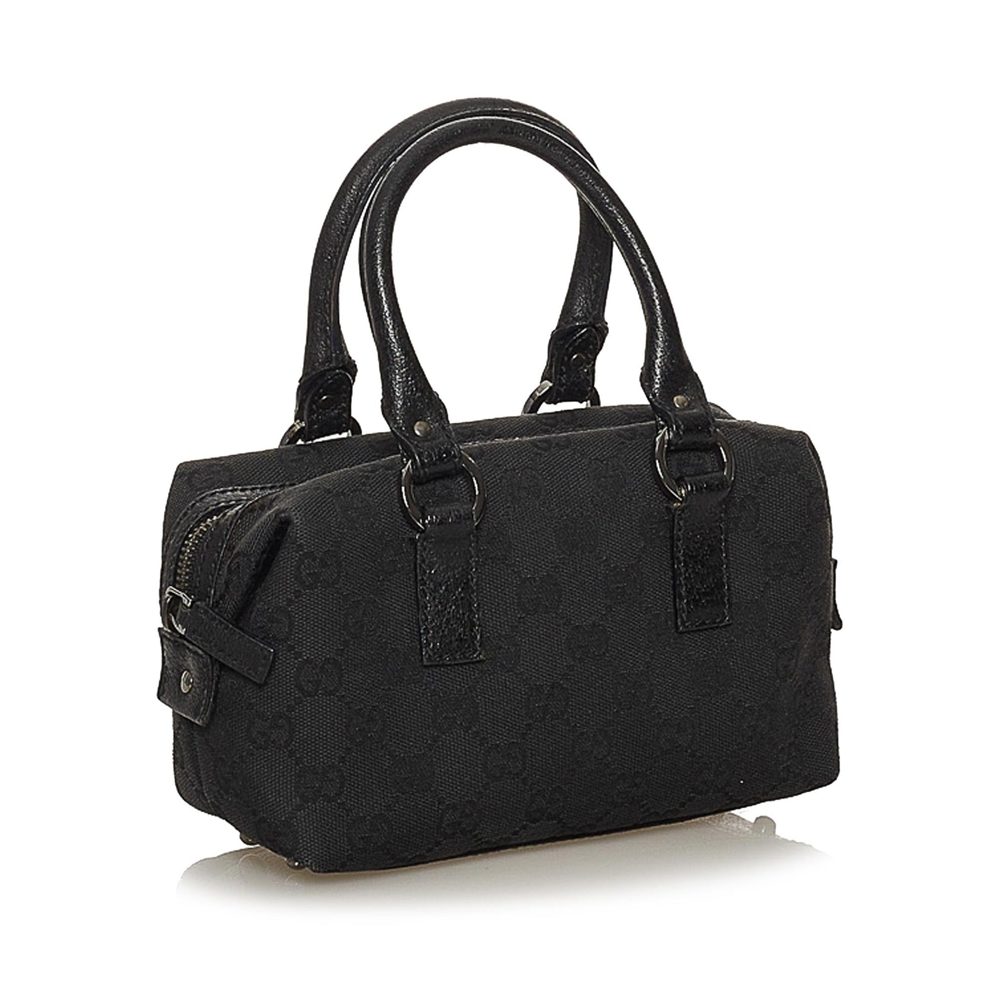 Gucci GG SHG Canvas Black Satchel Bag 3