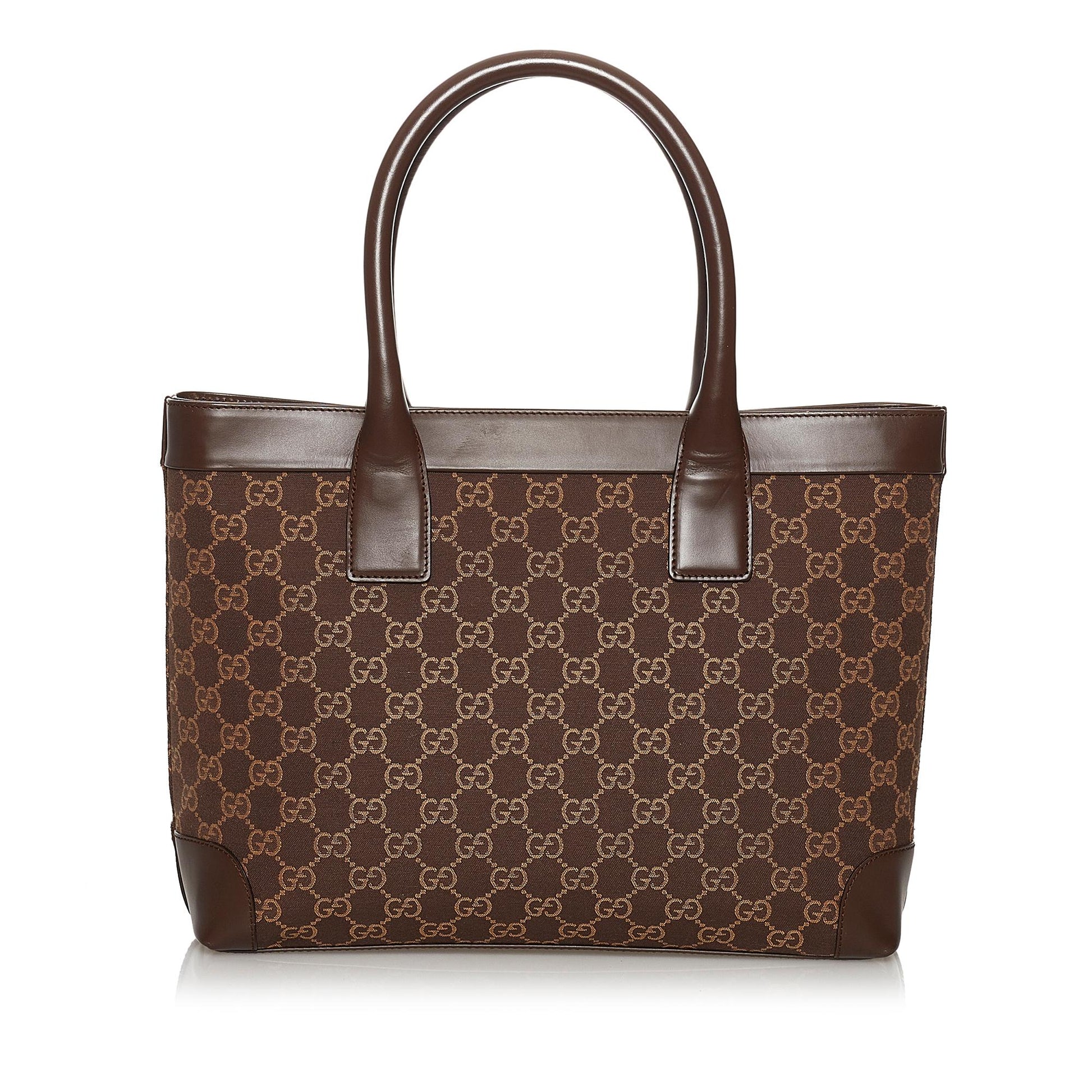 Gucci GG SHG Canvas Brown Satchel Bag 7