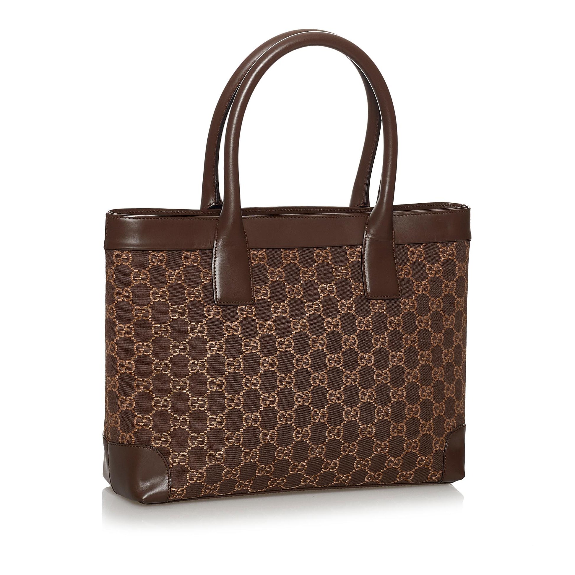 Gucci GG SHG Canvas Brown Satchel Bag 7