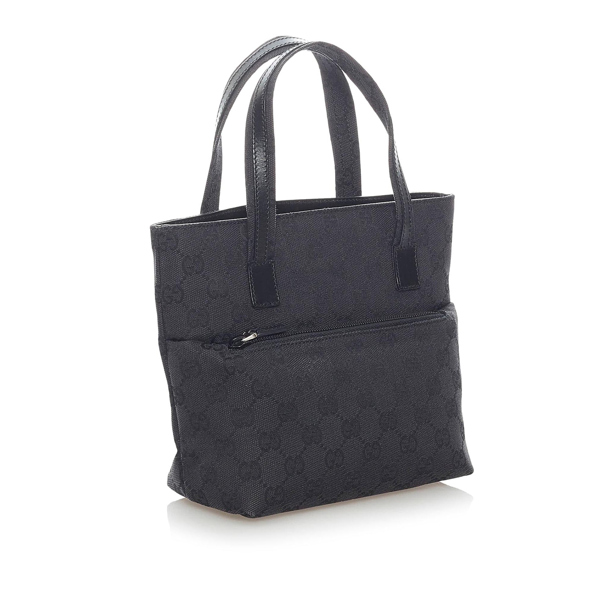Gucci GG SHG Canvas Black Satchel Bag 4