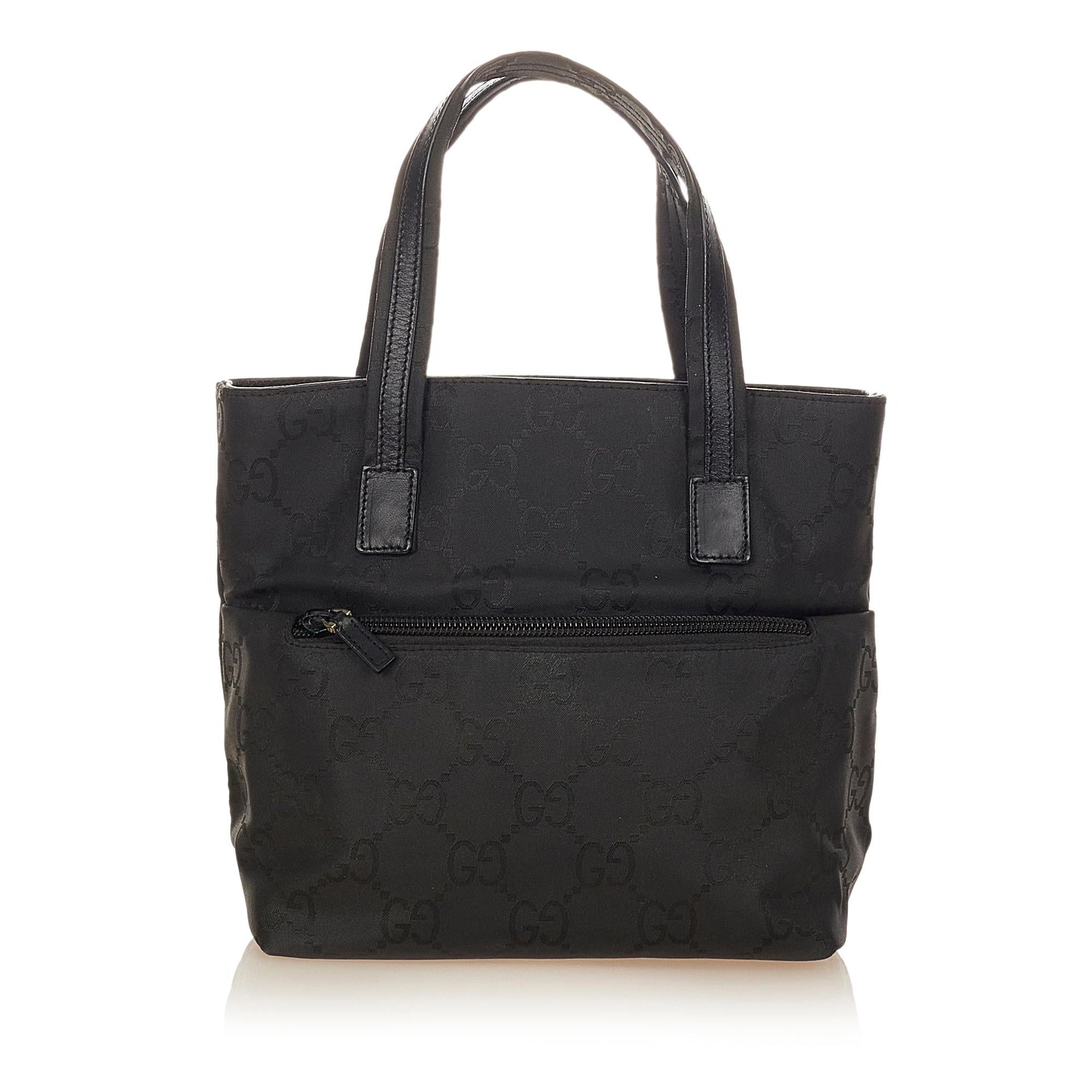 Gucci GG SHG Canvas Black Satchel Bag 5