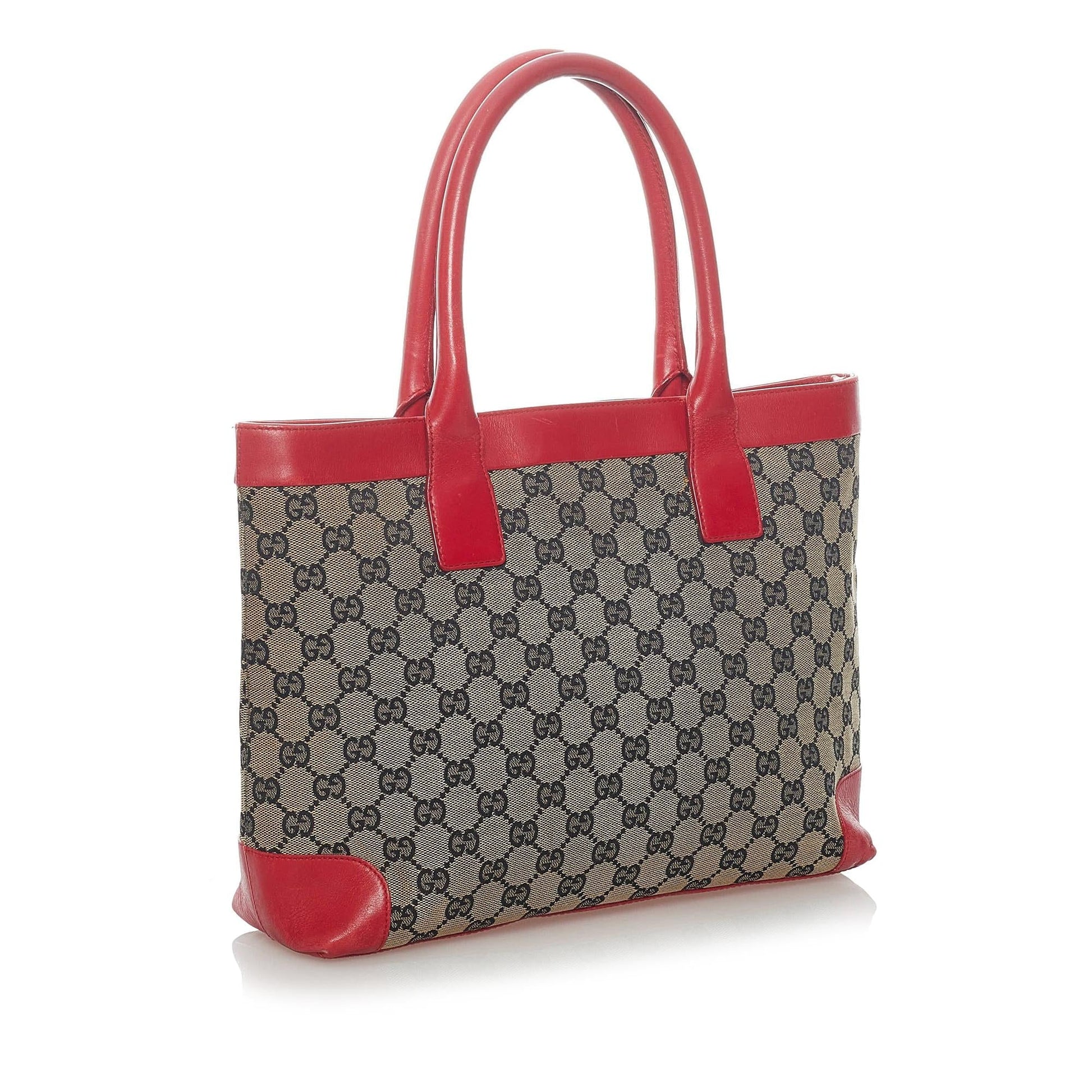 Gucci GG SHG Canvas Brown Pink Satchel Bag