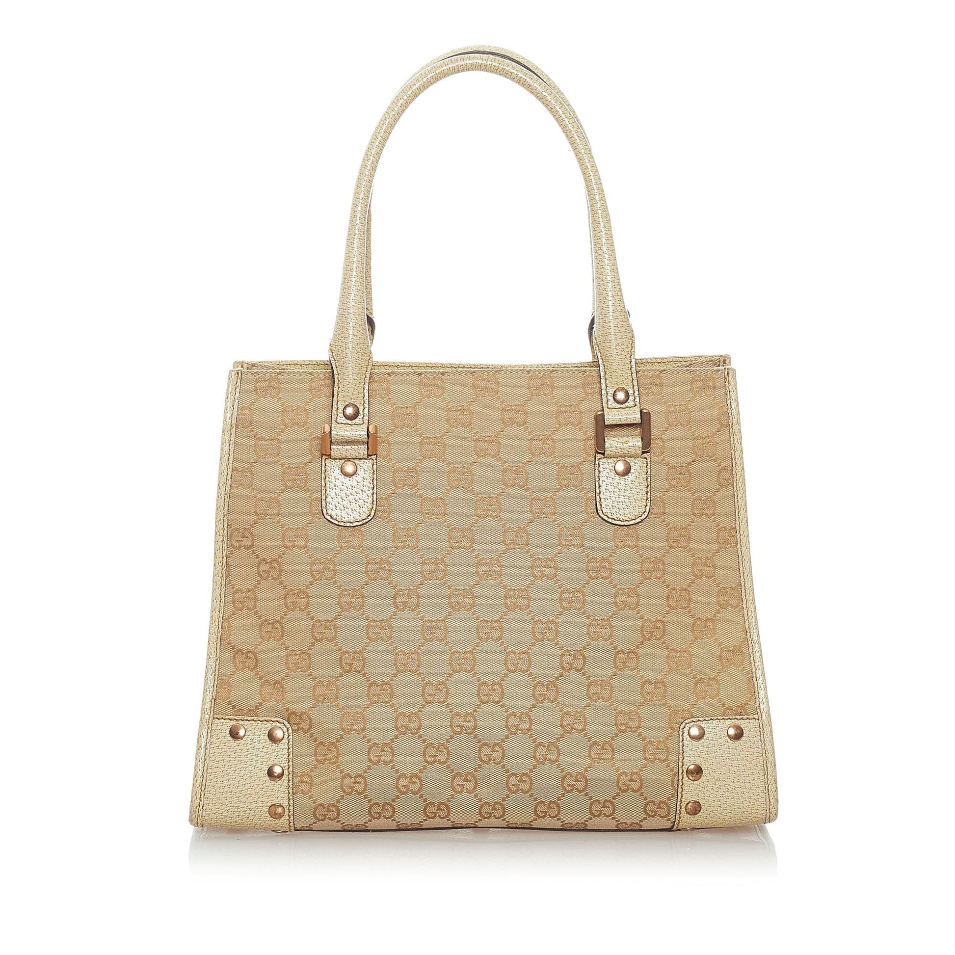 Gucci GG SHG Canvas Brown Satchel Bag 9