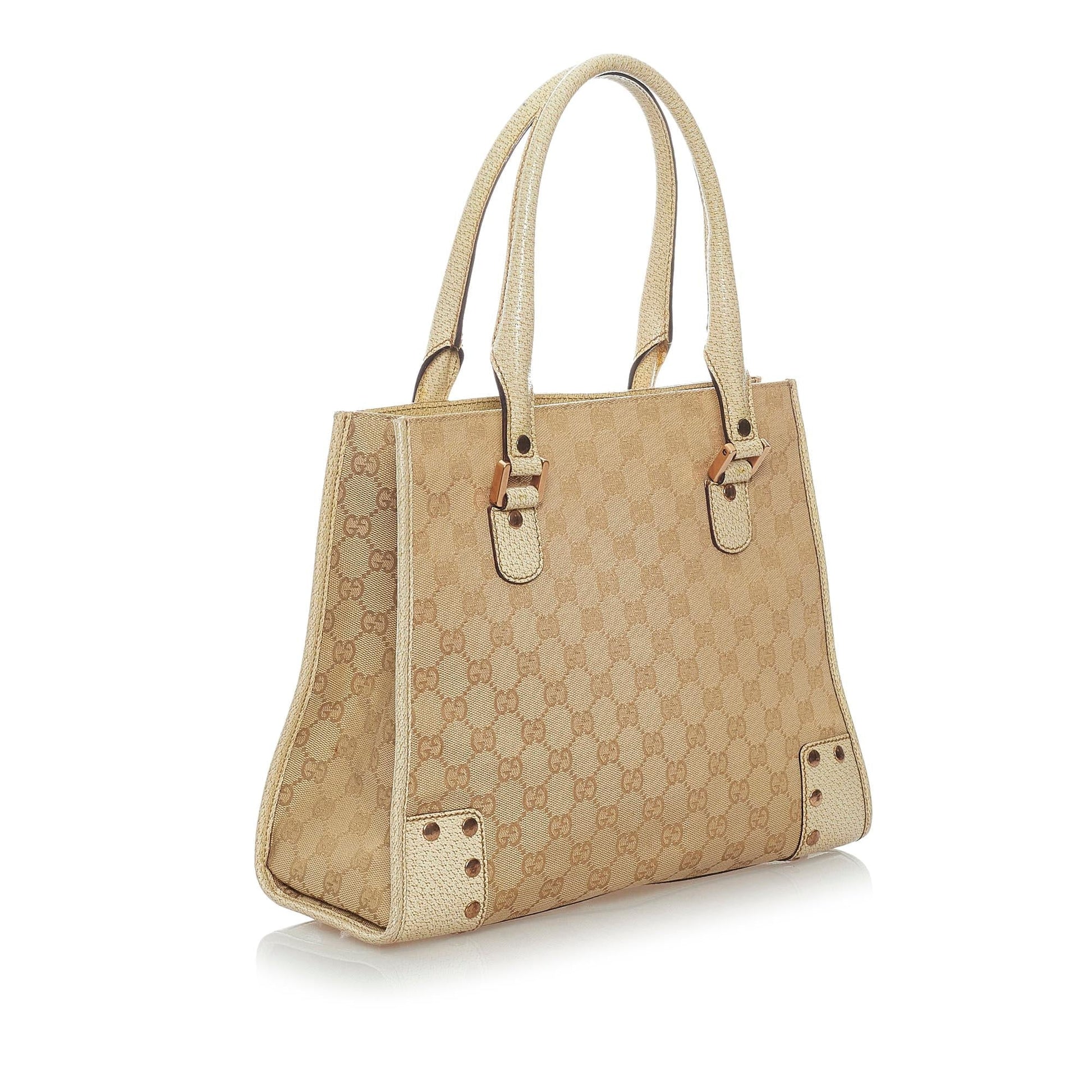 Gucci GG SHG Canvas Brown Satchel Bag 9