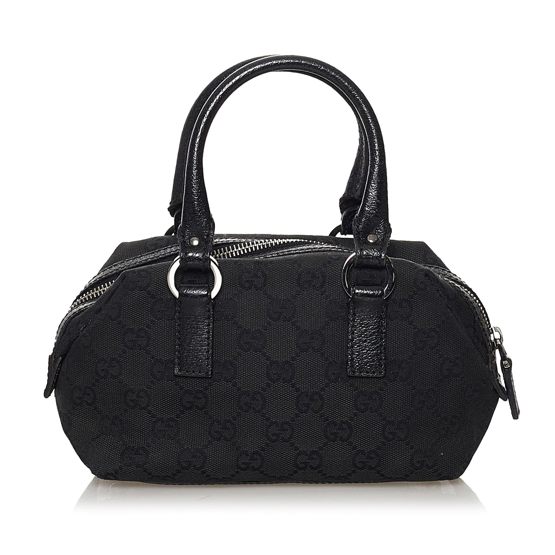 Gucci GG SHG Canvas Black Satchel Bag 7