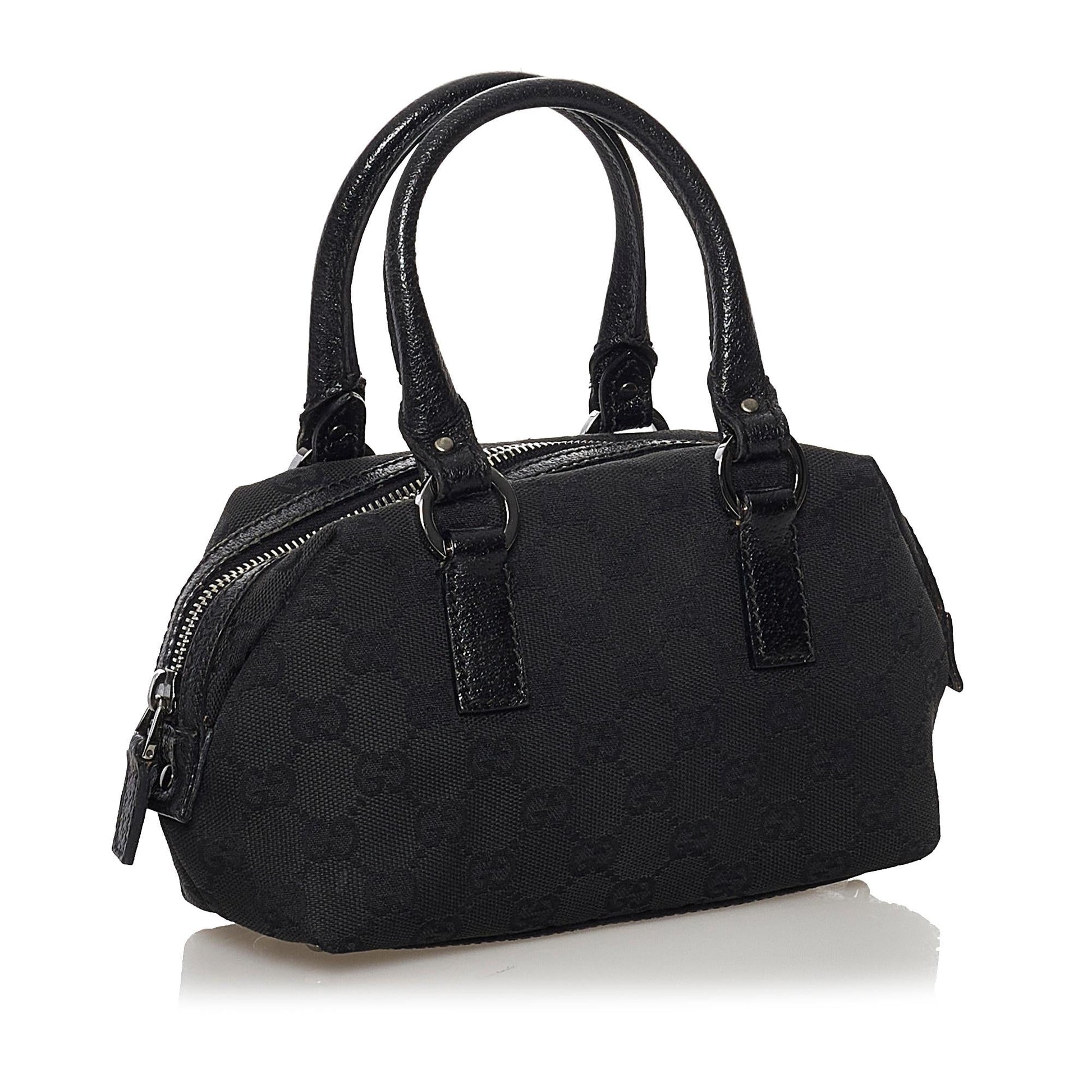 Gucci GG SHG Canvas Black Satchel Bag 7