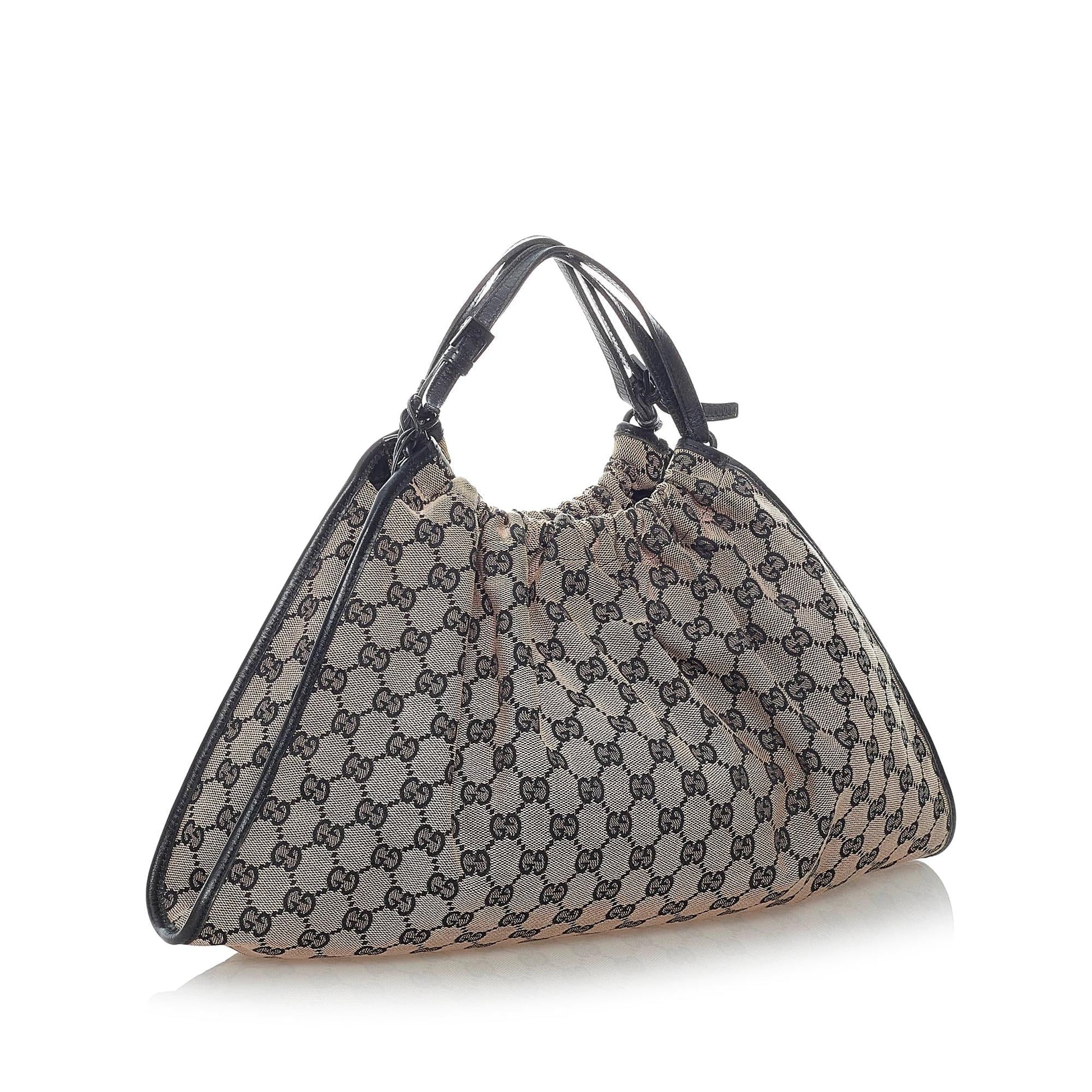 Gucci GG SHG Canvas Brown Satchel Bag 12