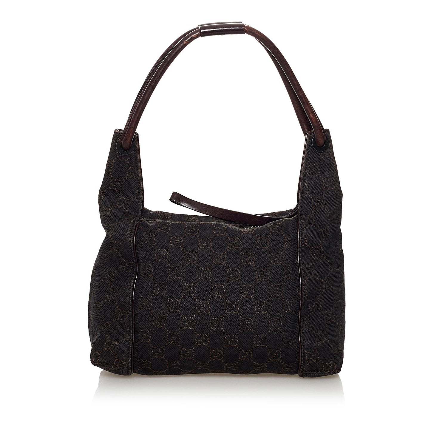Gucci GG SHG Canvas Calf Brown Satchel Bag