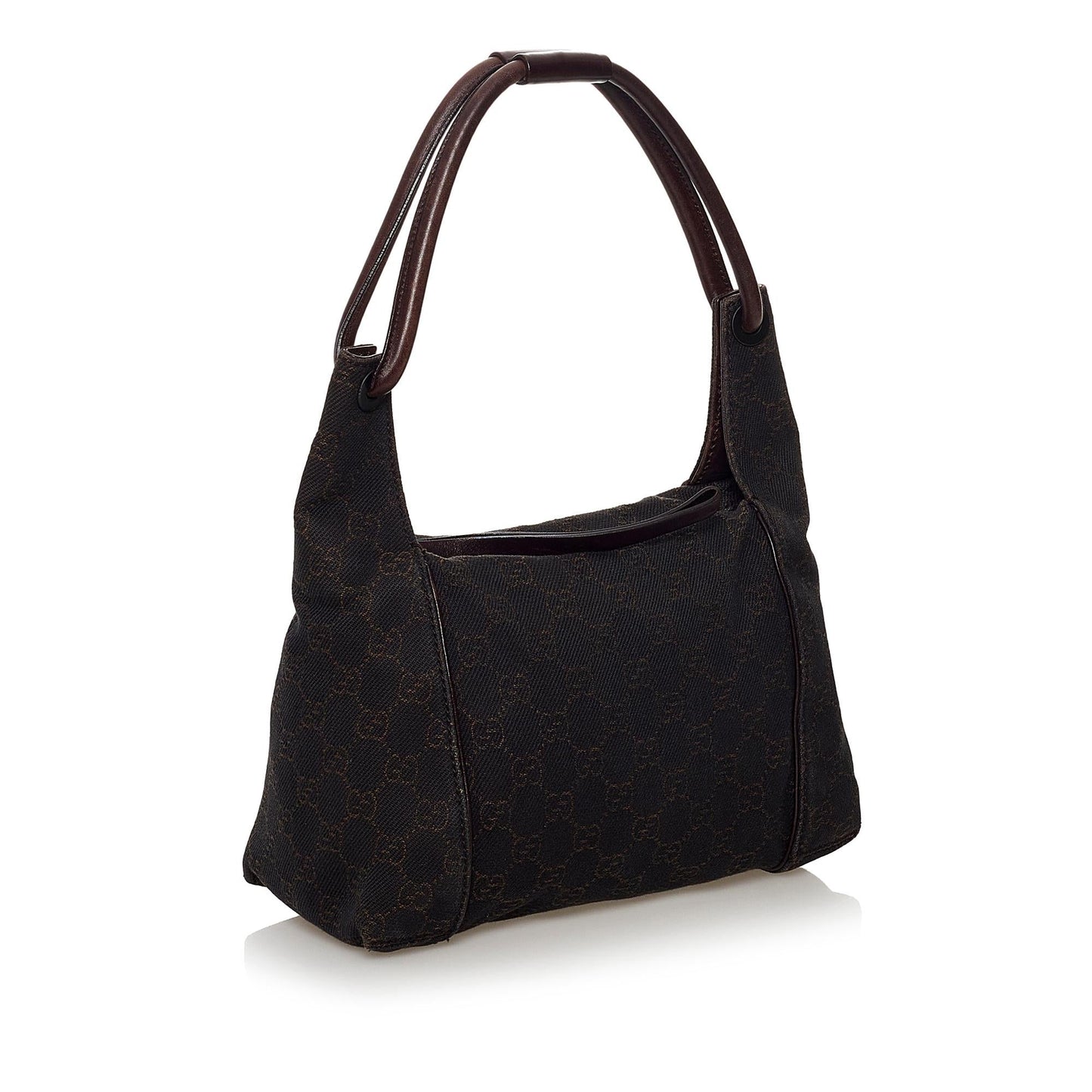 Gucci GG SHG Canvas Calf Brown Satchel Bag