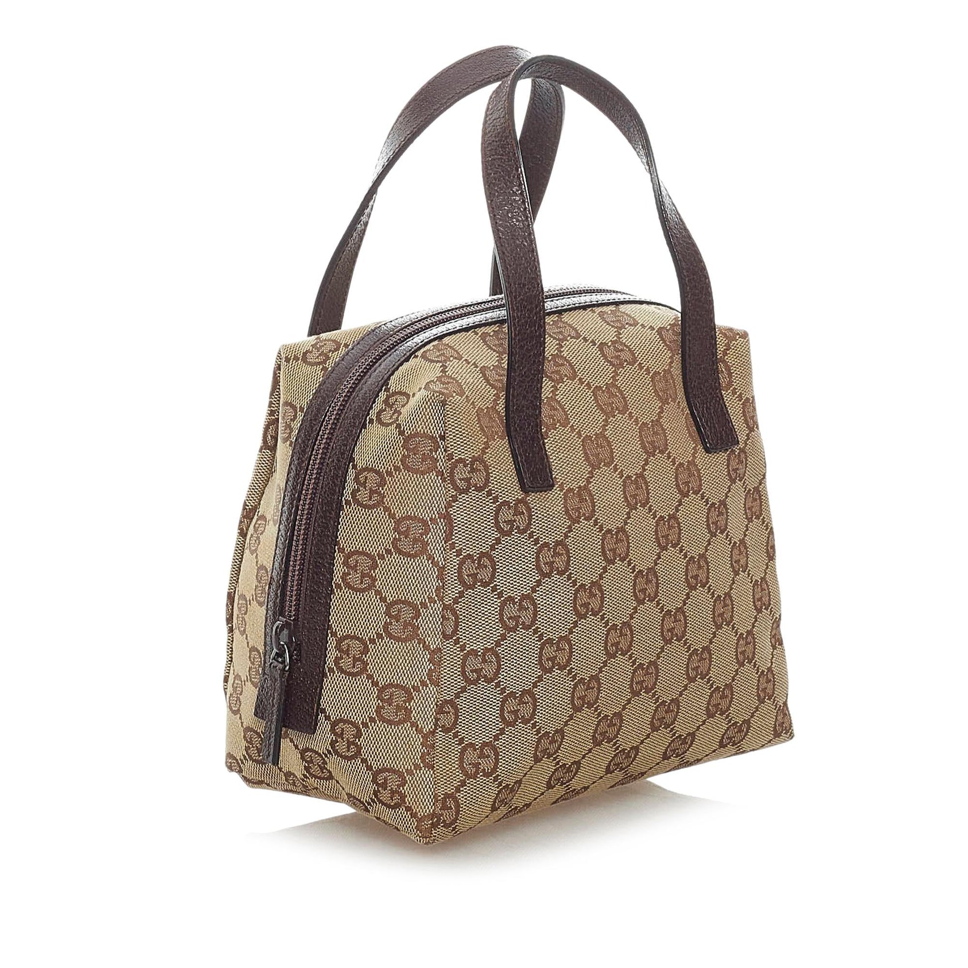 Gucci GG SHG Canvas Brown Satchel Bag 11