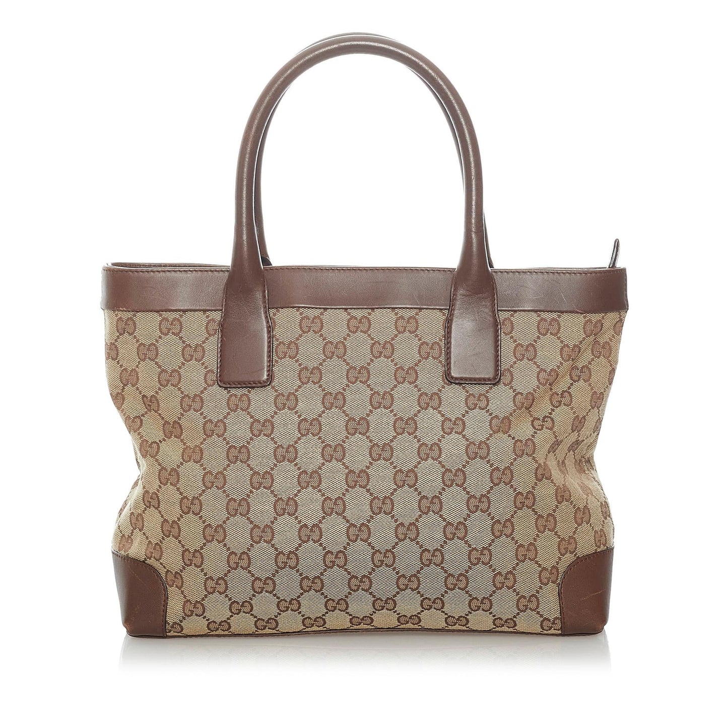 Gucci GG SHG Canvas Brown Satchel Bag 10