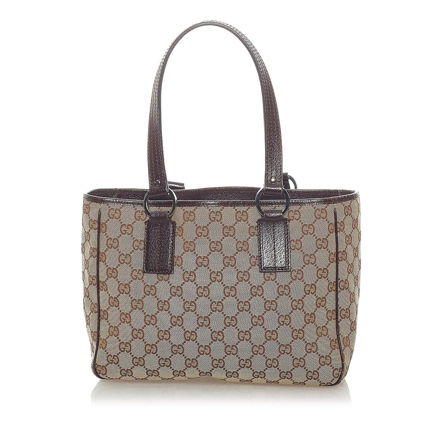 Gucci GG SHG Canvas Brown Satchel Bag
