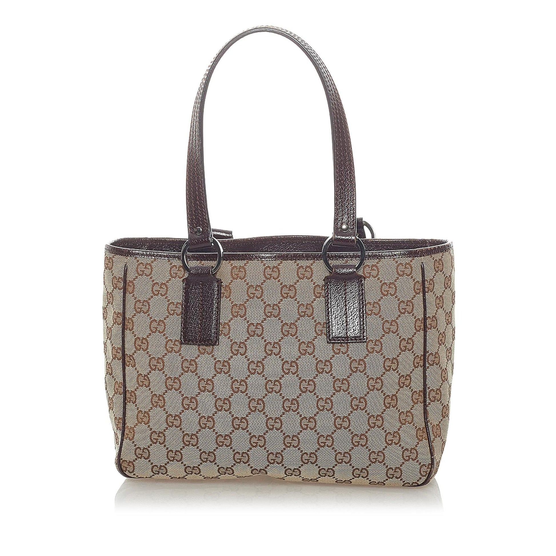 Gucci GG SHG Canvas Brown Satchel Bag