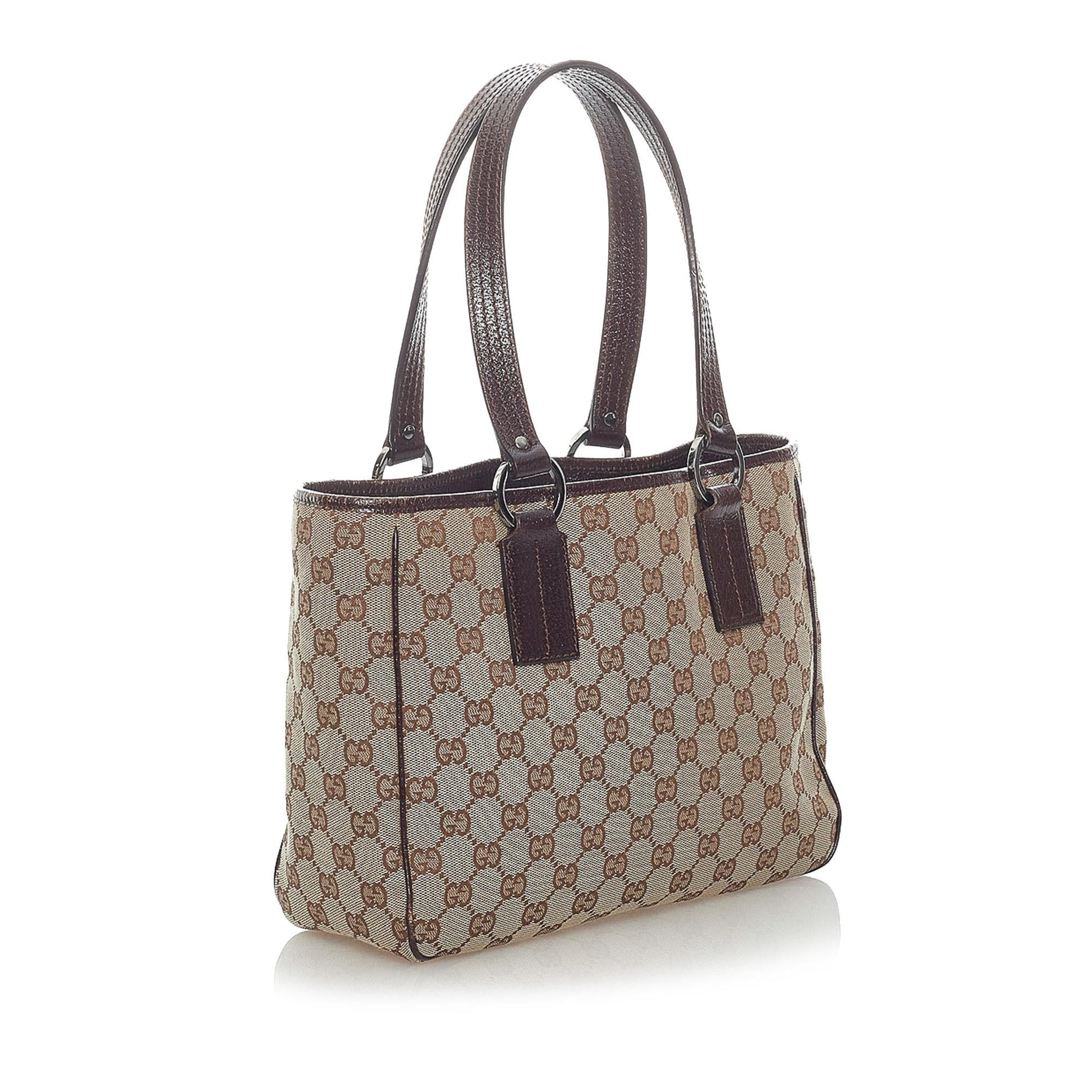 Gucci GG SHG Canvas Brown Satchel Bag