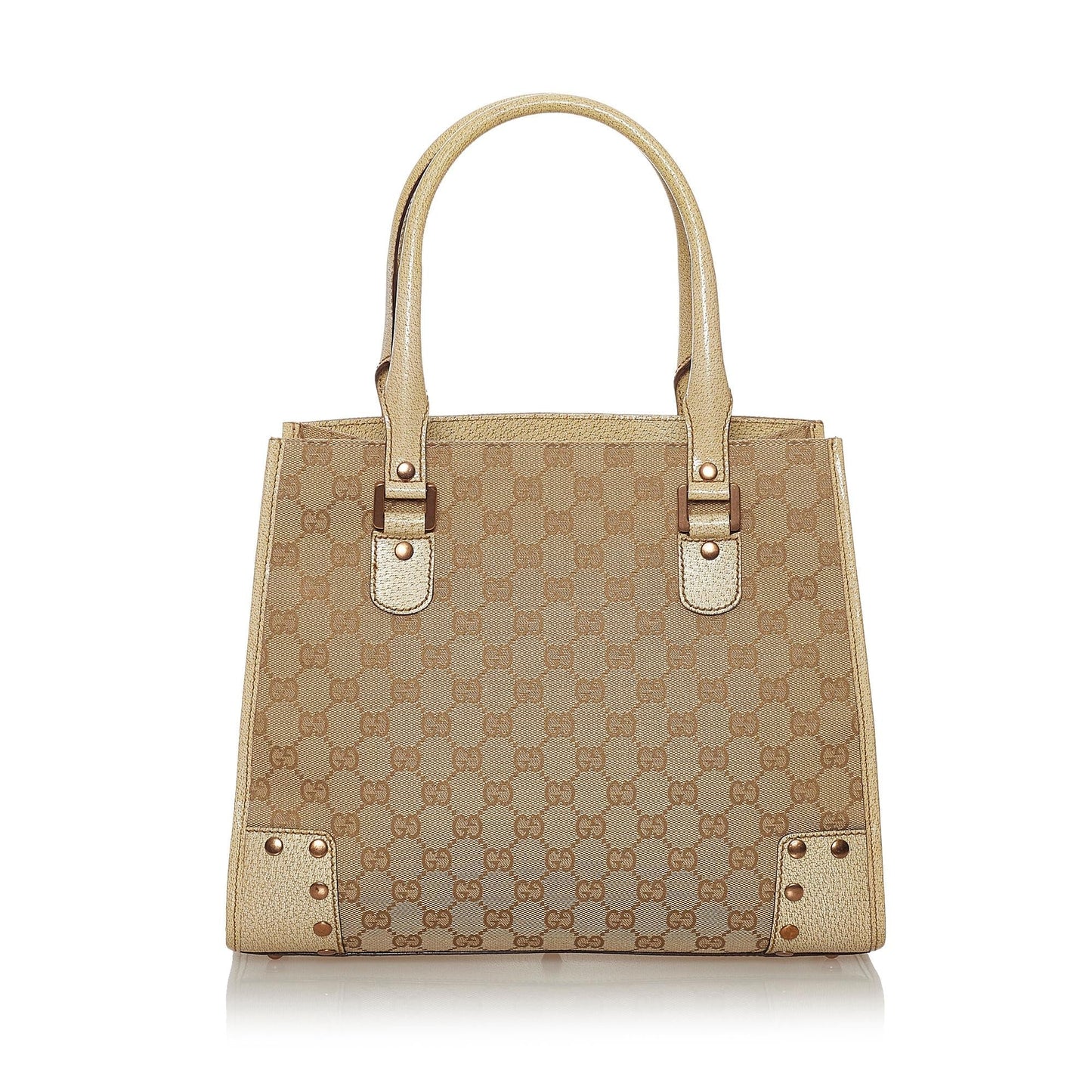 Gucci GG SHG Canvas Brown Satchel Bag Handbag Shg