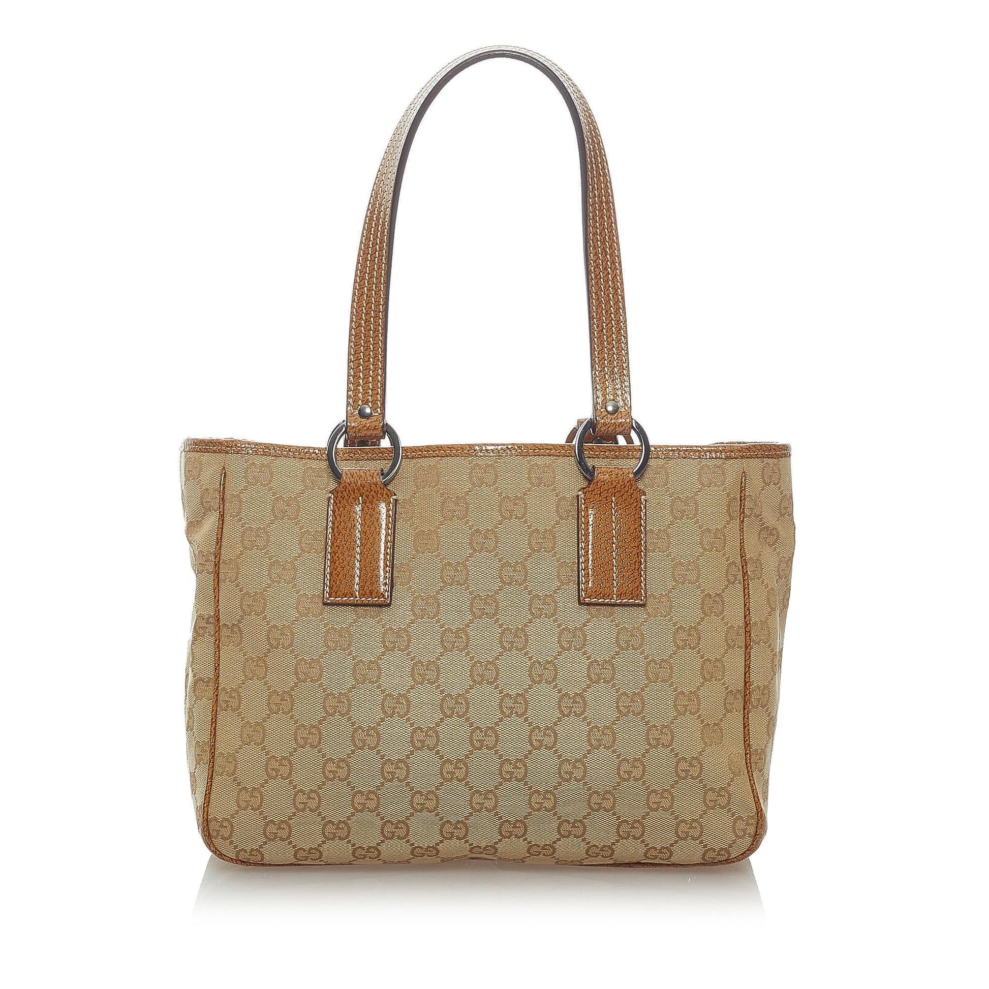 Gucci GG SHG Canvas Brown Satchel Bag 3