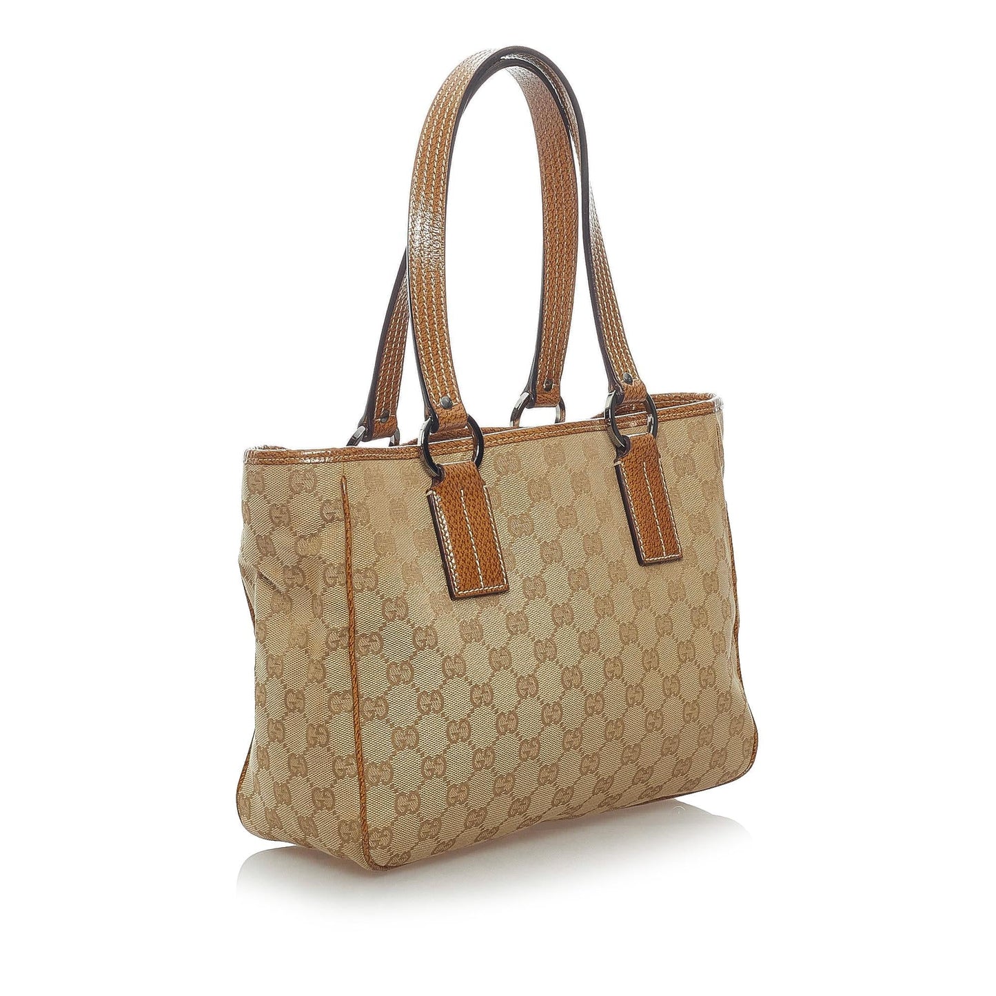 Gucci GG SHG Canvas Brown Satchel Bag 3