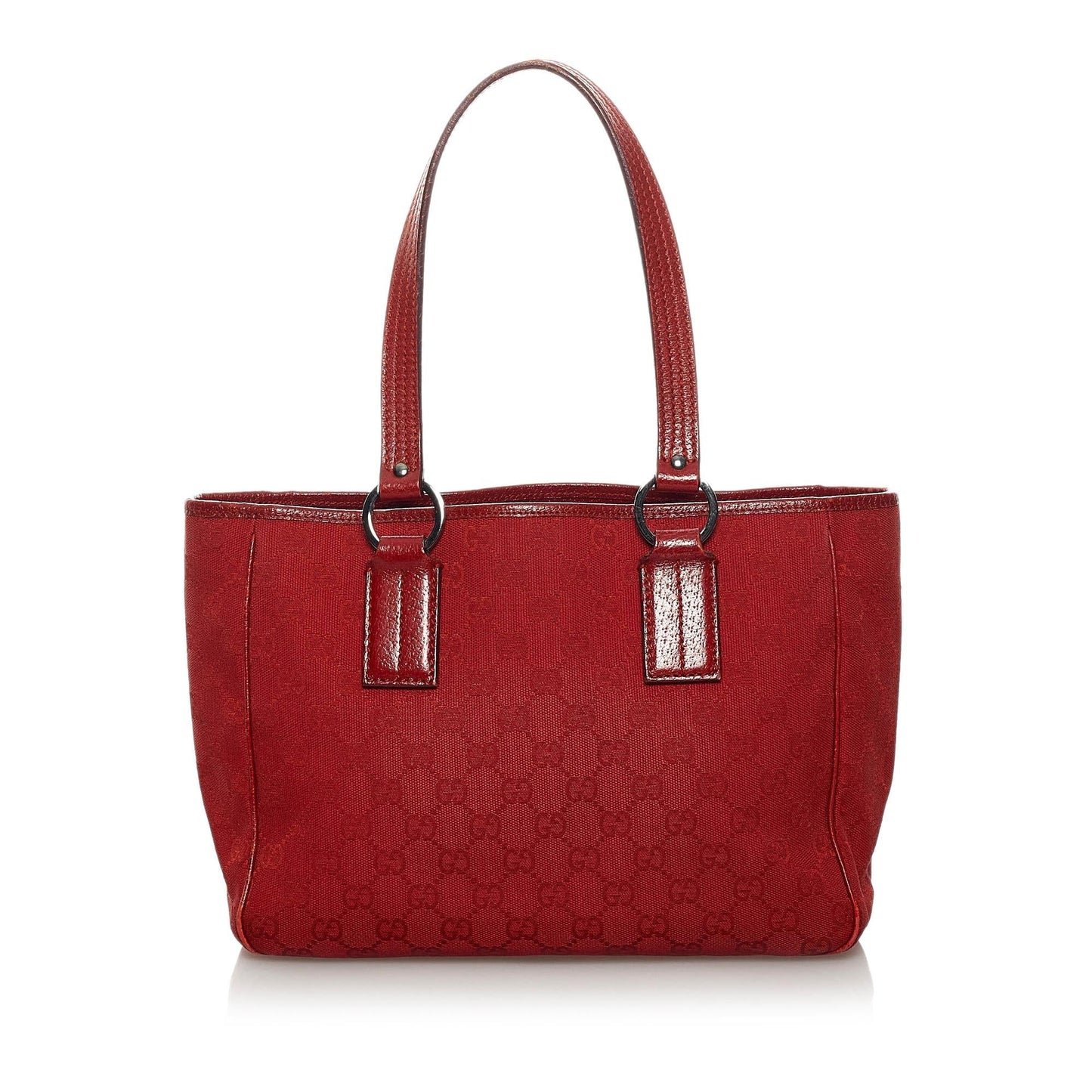Gucci GG SHG Canvas Red Satchel Bag Handbag Shg
