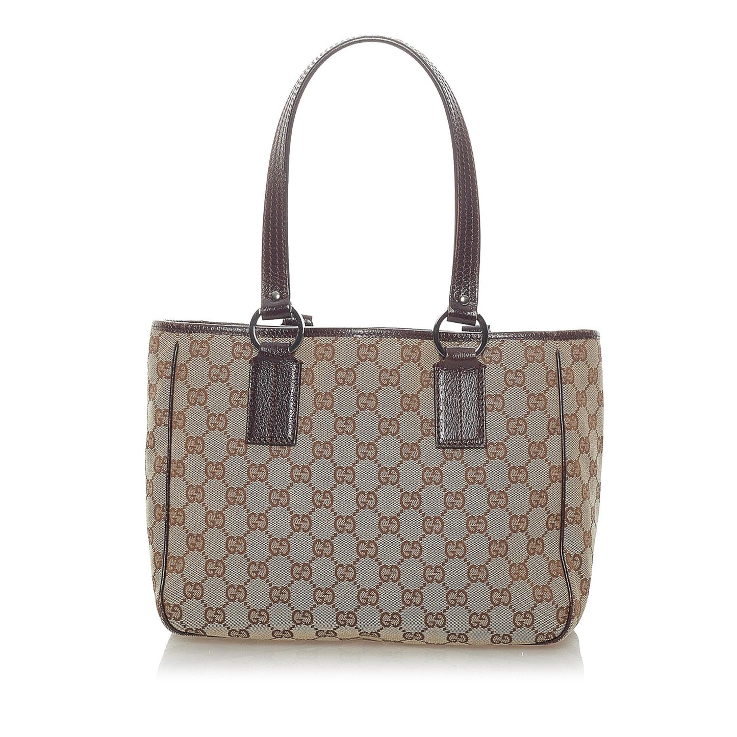 Gucci GG SHG Canvas Brown Satchel Bag 4