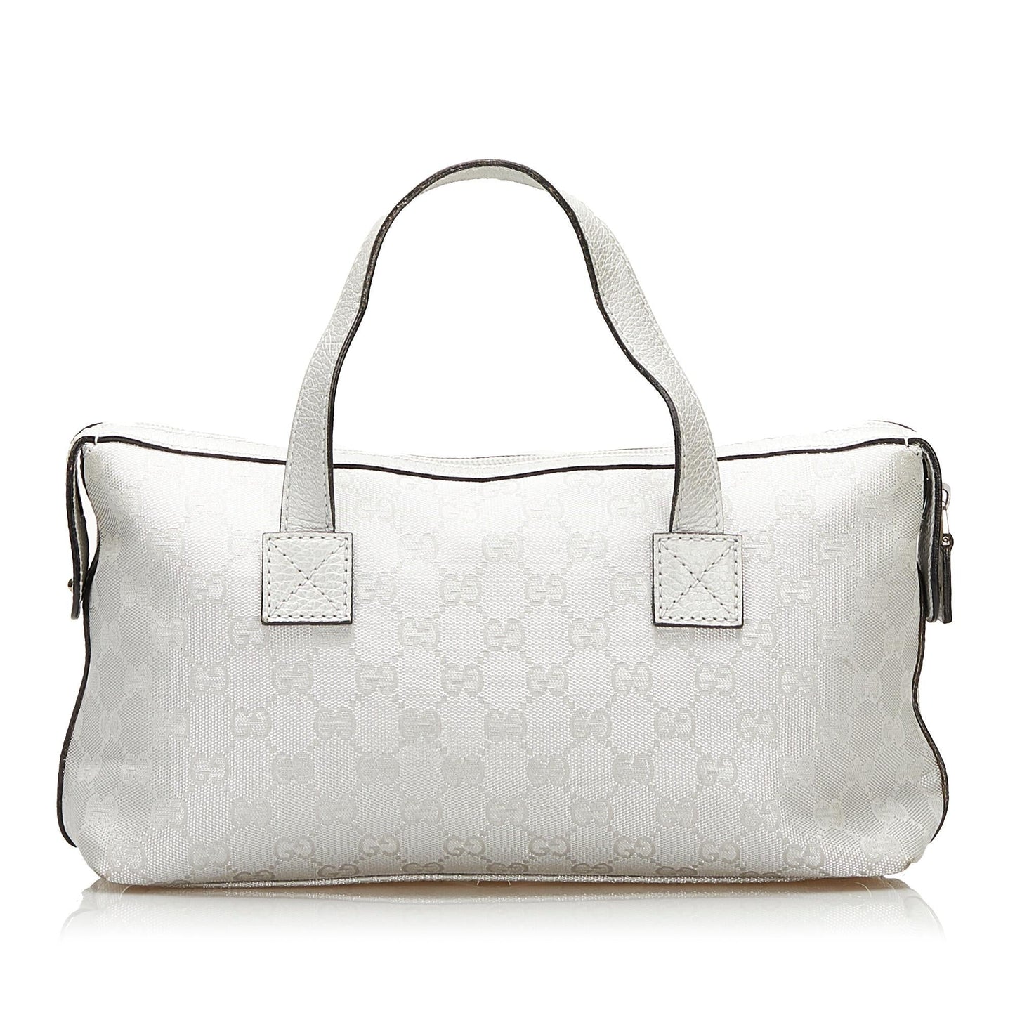 Gucci GG SHG Canvas White Silver Satchel Bag