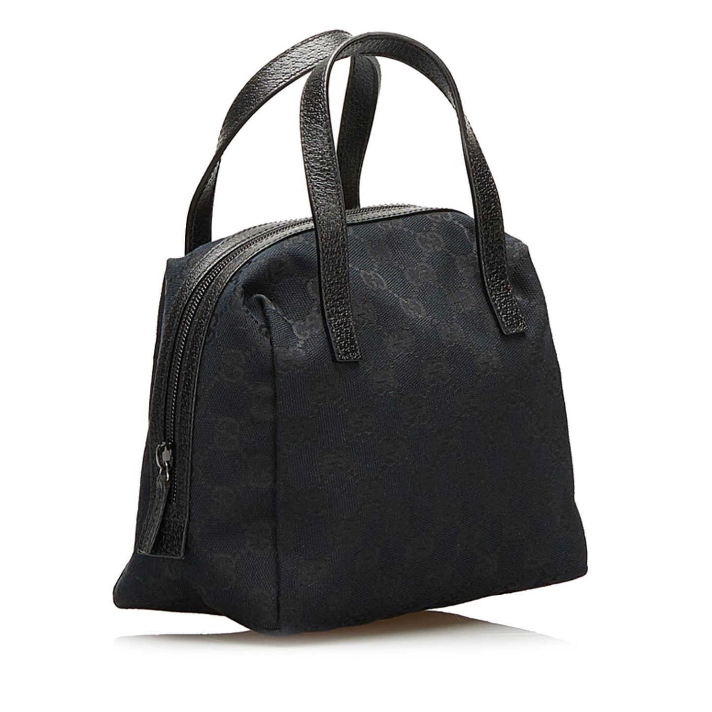 Gucci GG SHG Canvas Black Satchel Bag Handbag Shg