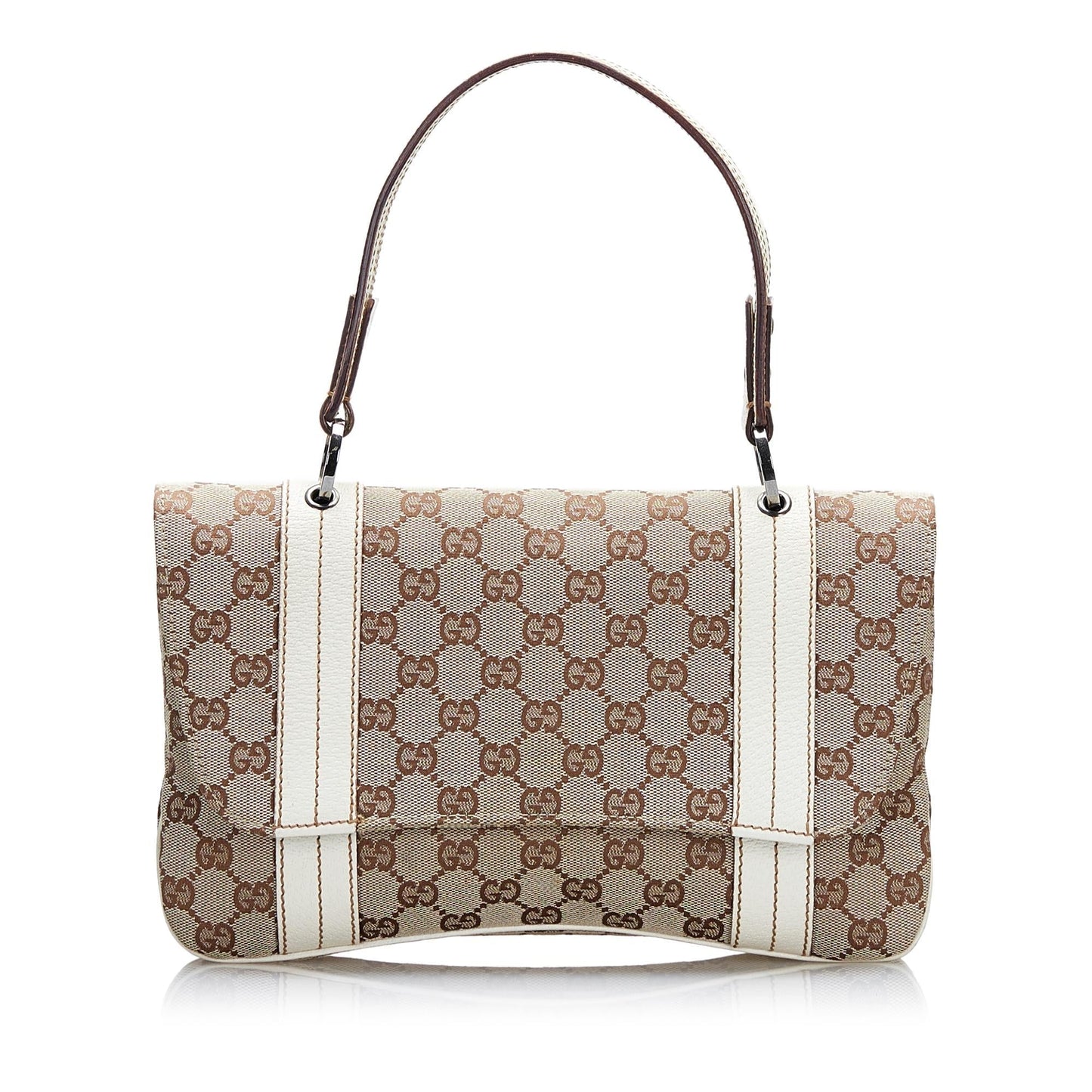 Gucci GG SHG Canvas Brown Satchel Bag 5