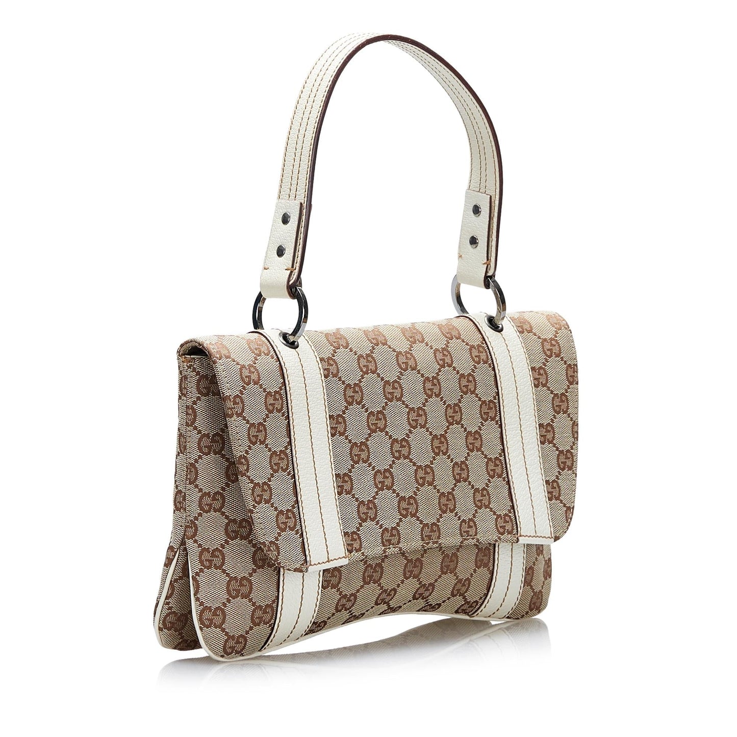 Gucci GG SHG Canvas Brown Satchel Bag 5