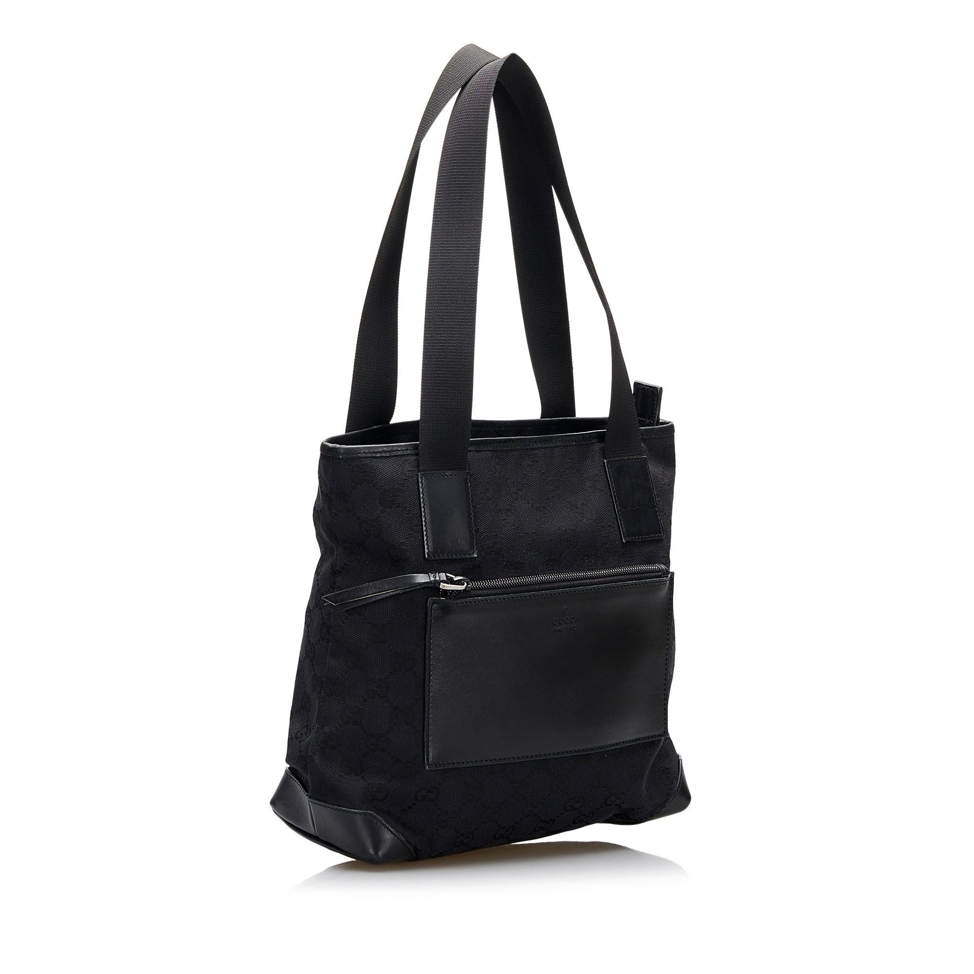 Gucci GG SHG-C7LTka Canvas Black Satchel Bag