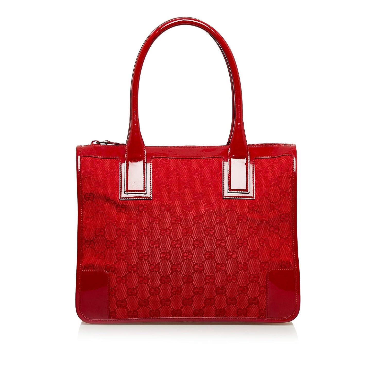 Gucci GG SHG-QIxAhS Canvas Red Satchel Bag