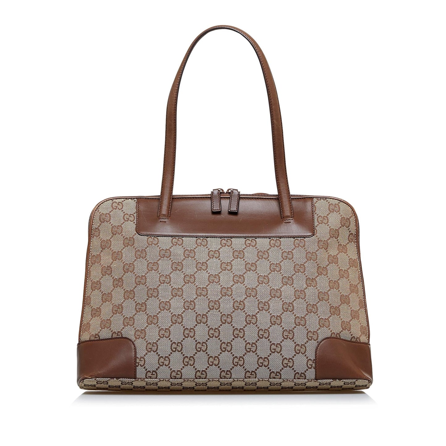 Gucci GG SHG-JgjGXQ Canvas Brown Satchel Bag