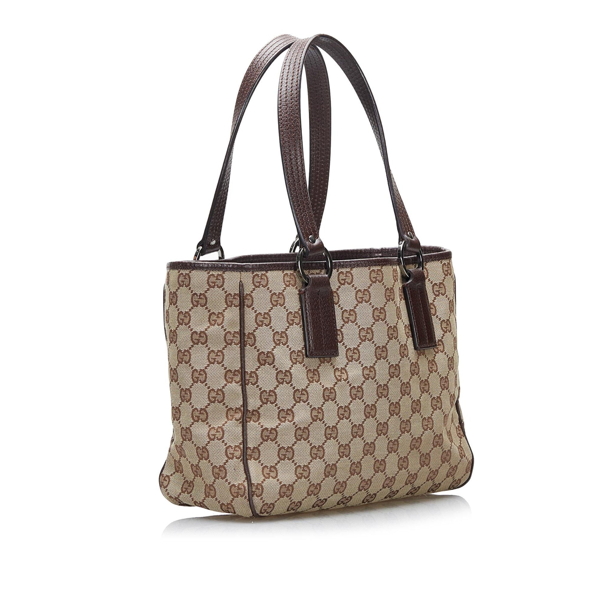 Gucci GG SHG-hUmyKU Canvas Brown Satchel Bag