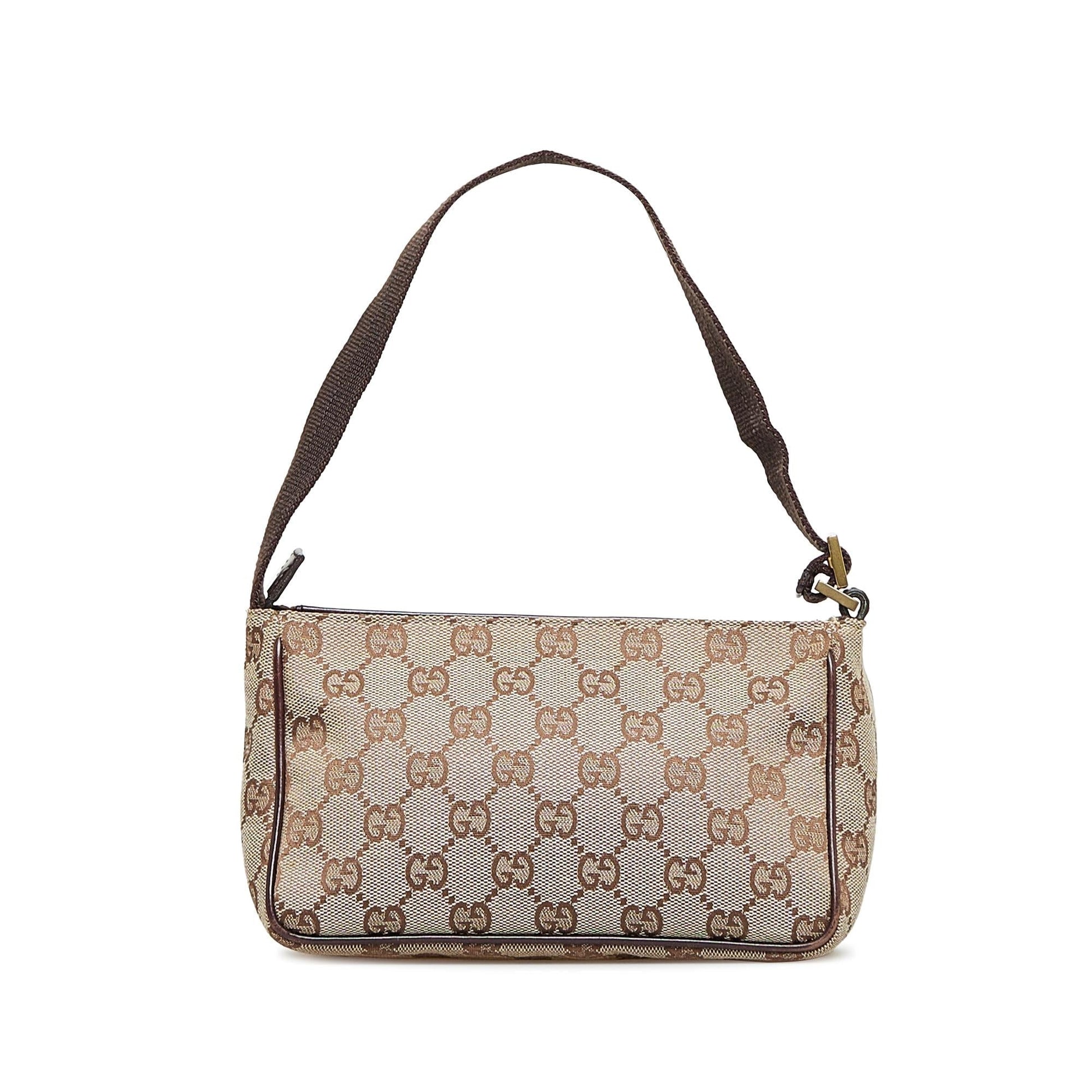 Gucci GG SHG-lMPceG Canvas Brown Satchel Bag