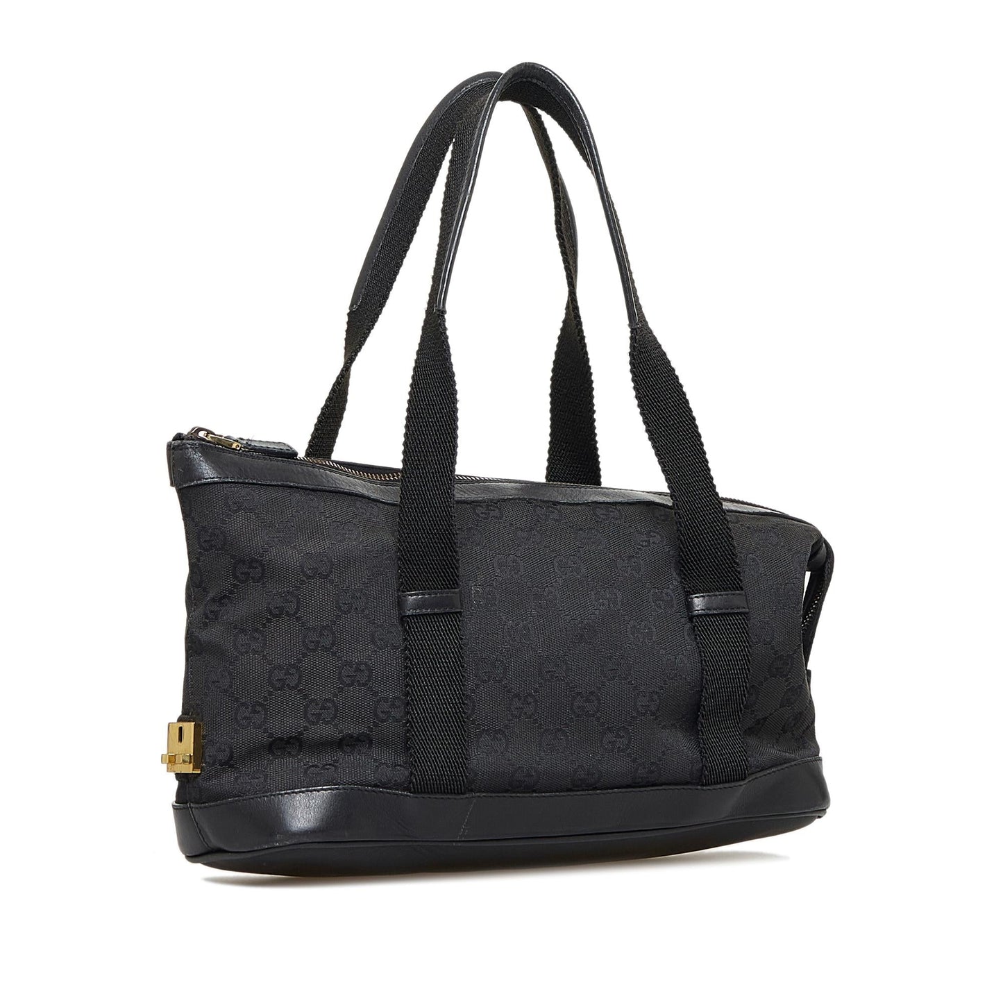Gucci GG SHG-UuYNHn Canvas Calf Black Satchel Bag