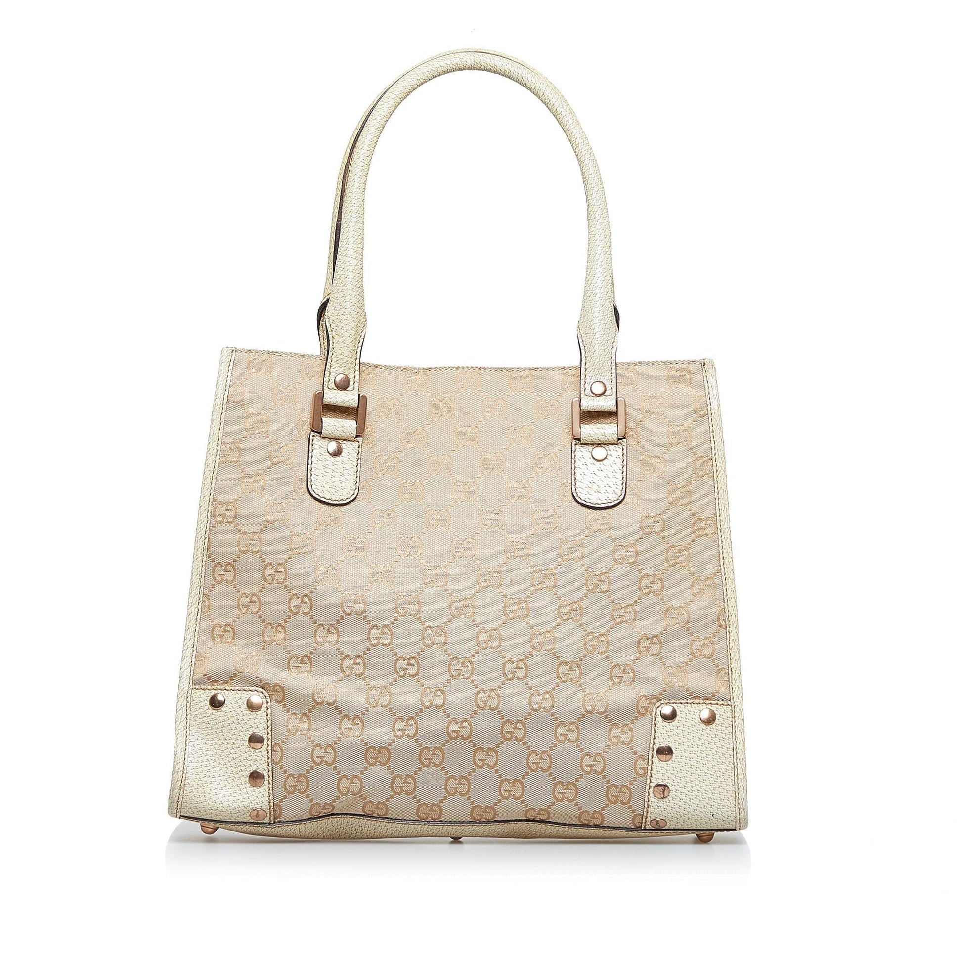 Gucci GG SHG-fOgJ1K Canvas Brown Satchel Bag