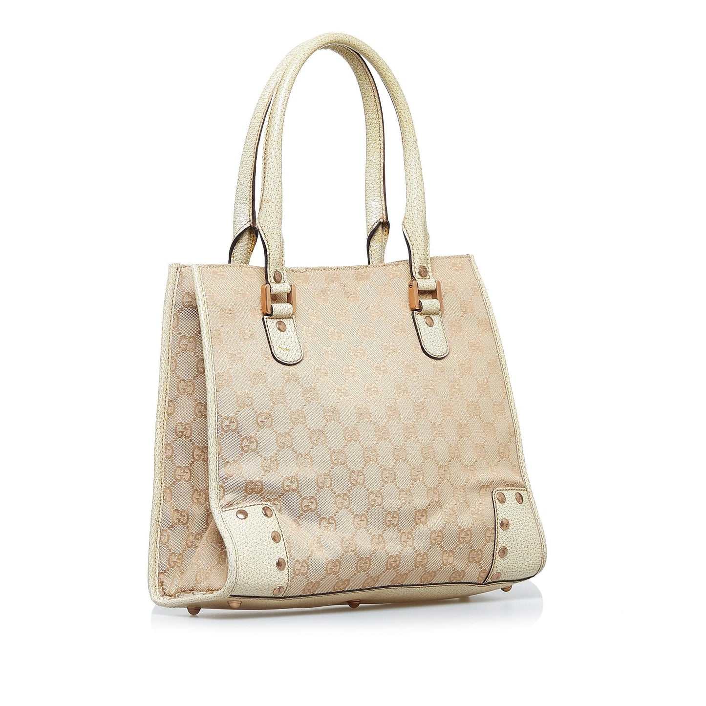 Gucci GG SHG-fOgJ1K Canvas Brown Satchel Bag
