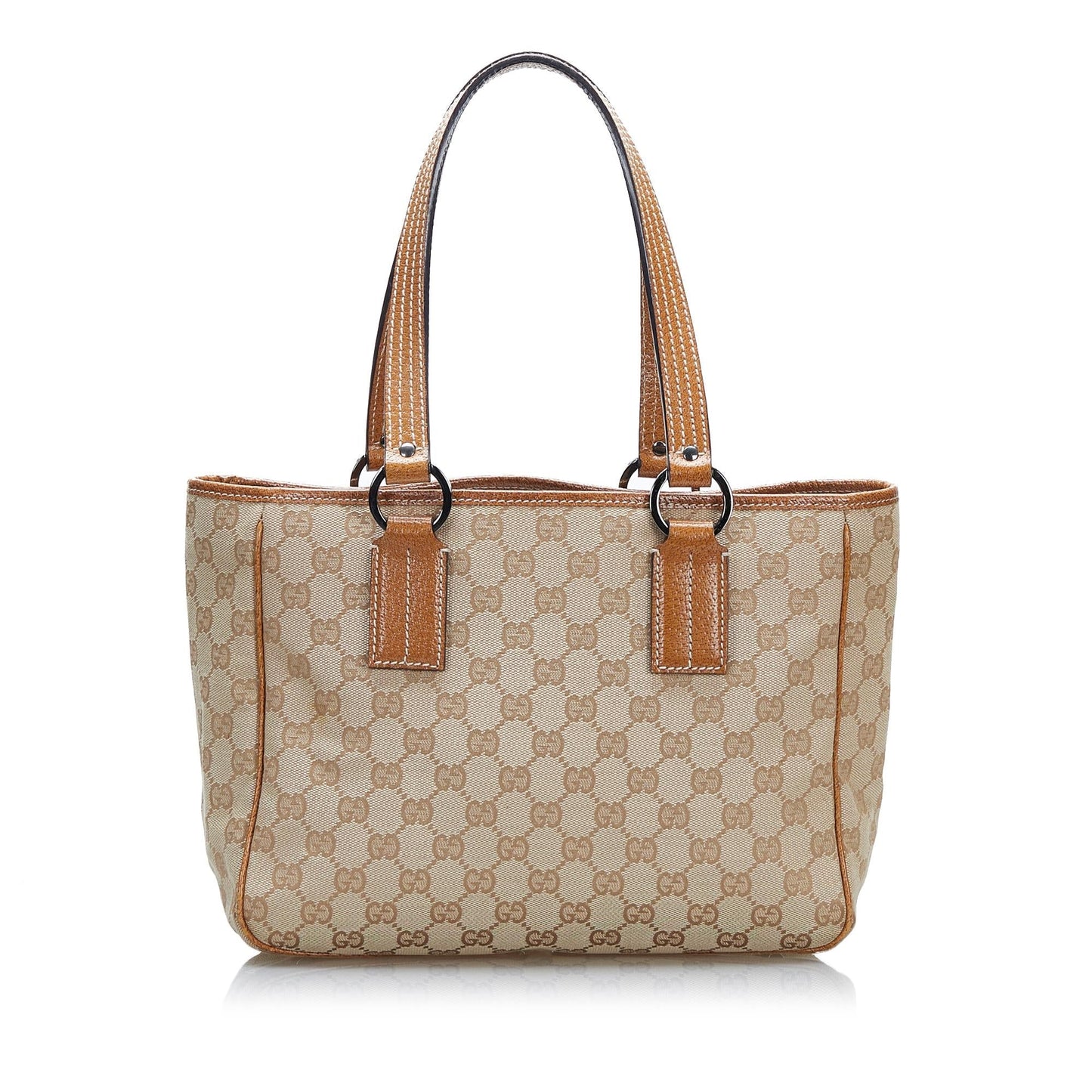 Gucci GG SHG-MJm5F0 Canvas Calf Brown Satchel Bag