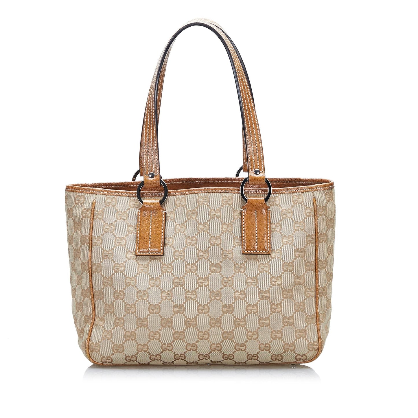 Gucci GG SHG-MJm5F0 Canvas Calf Brown Satchel Bag