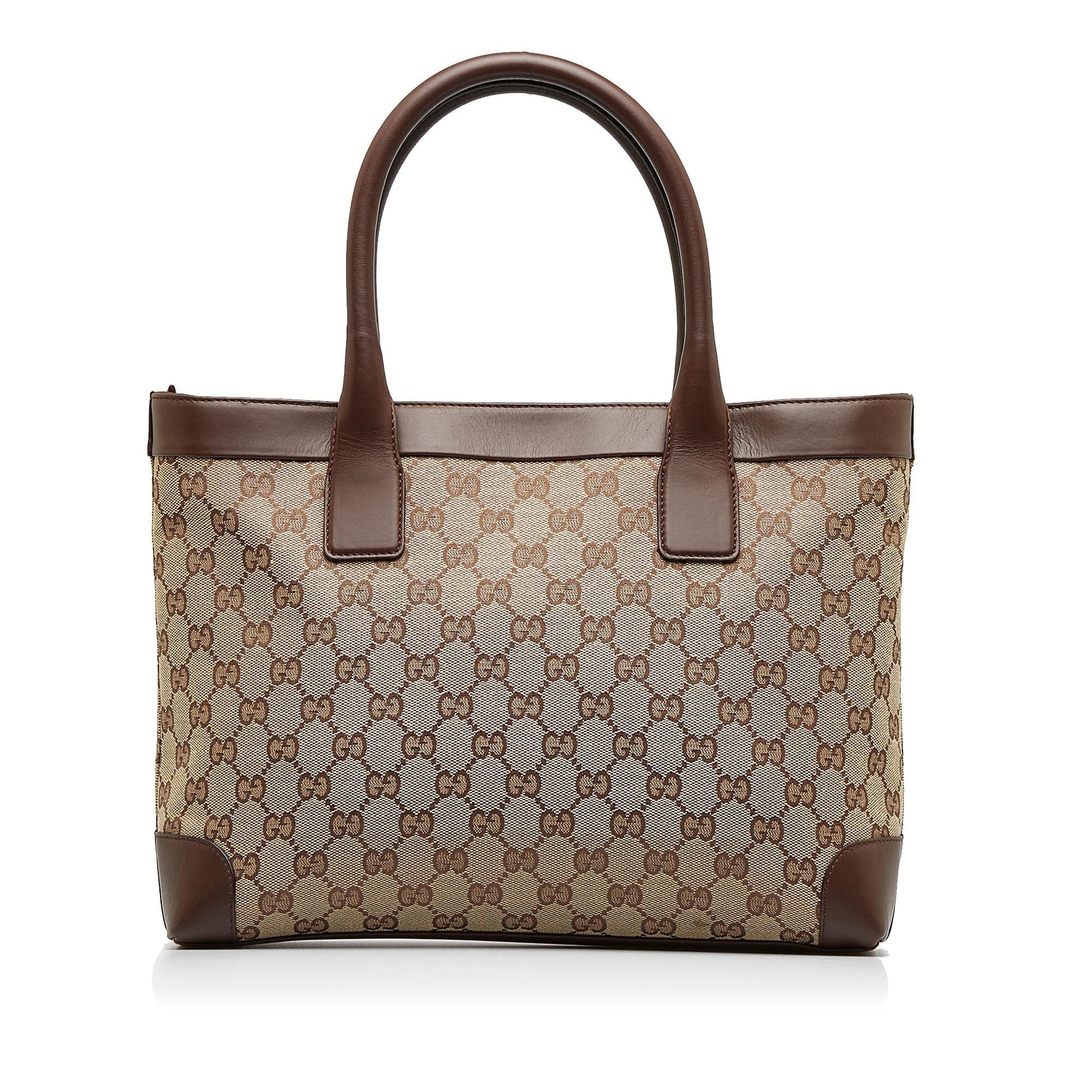 Gucci GG SHG-koKjqV Canvas Brown Satchel Bag