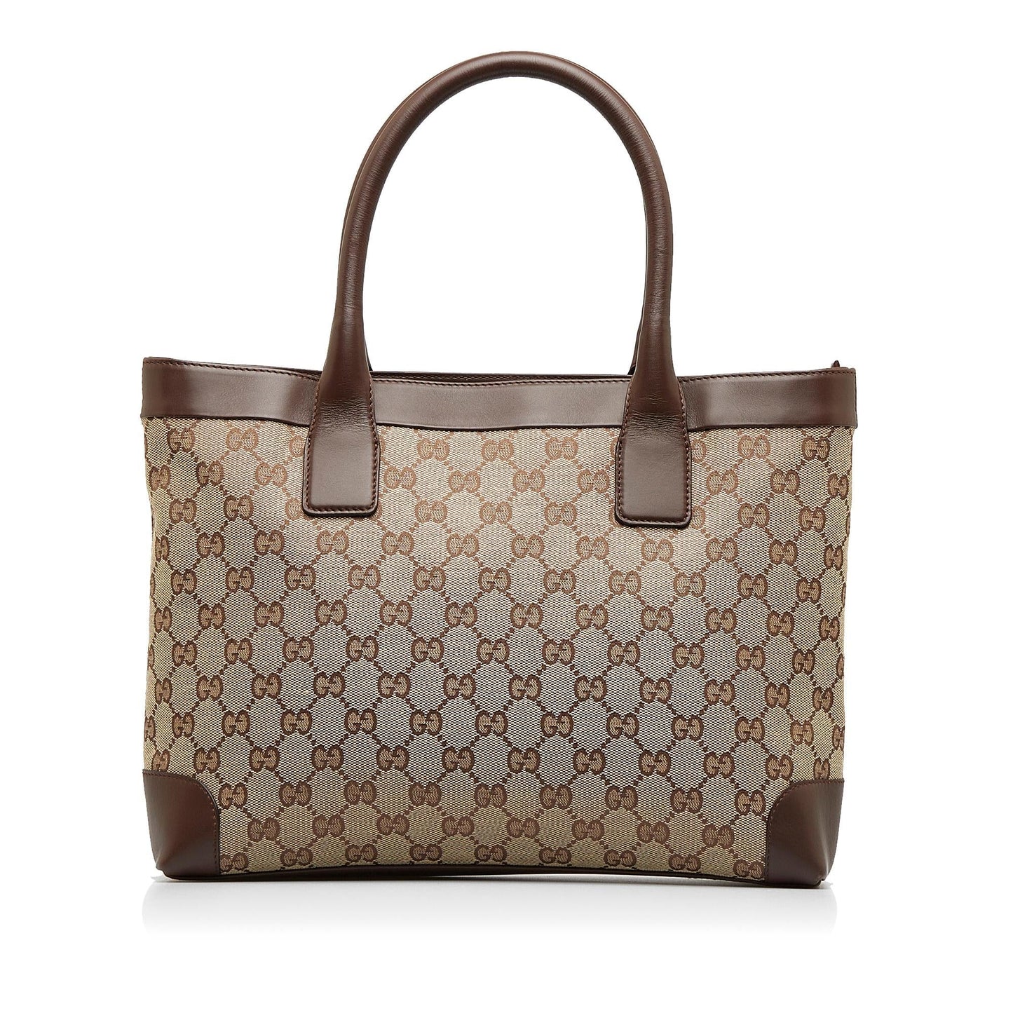Gucci GG SHG-koKjqV Canvas Brown Satchel Bag